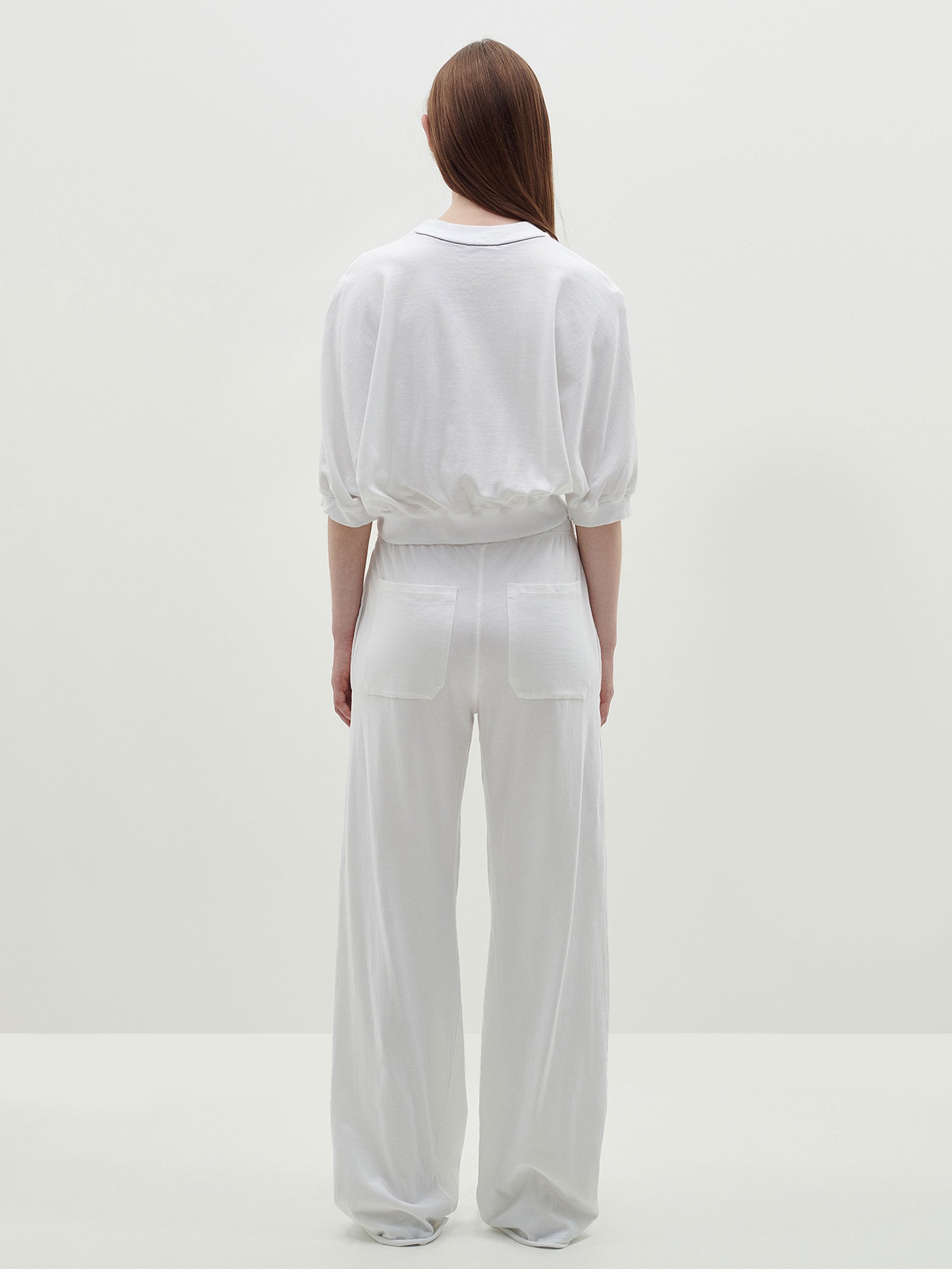 wide leg double jersey pant