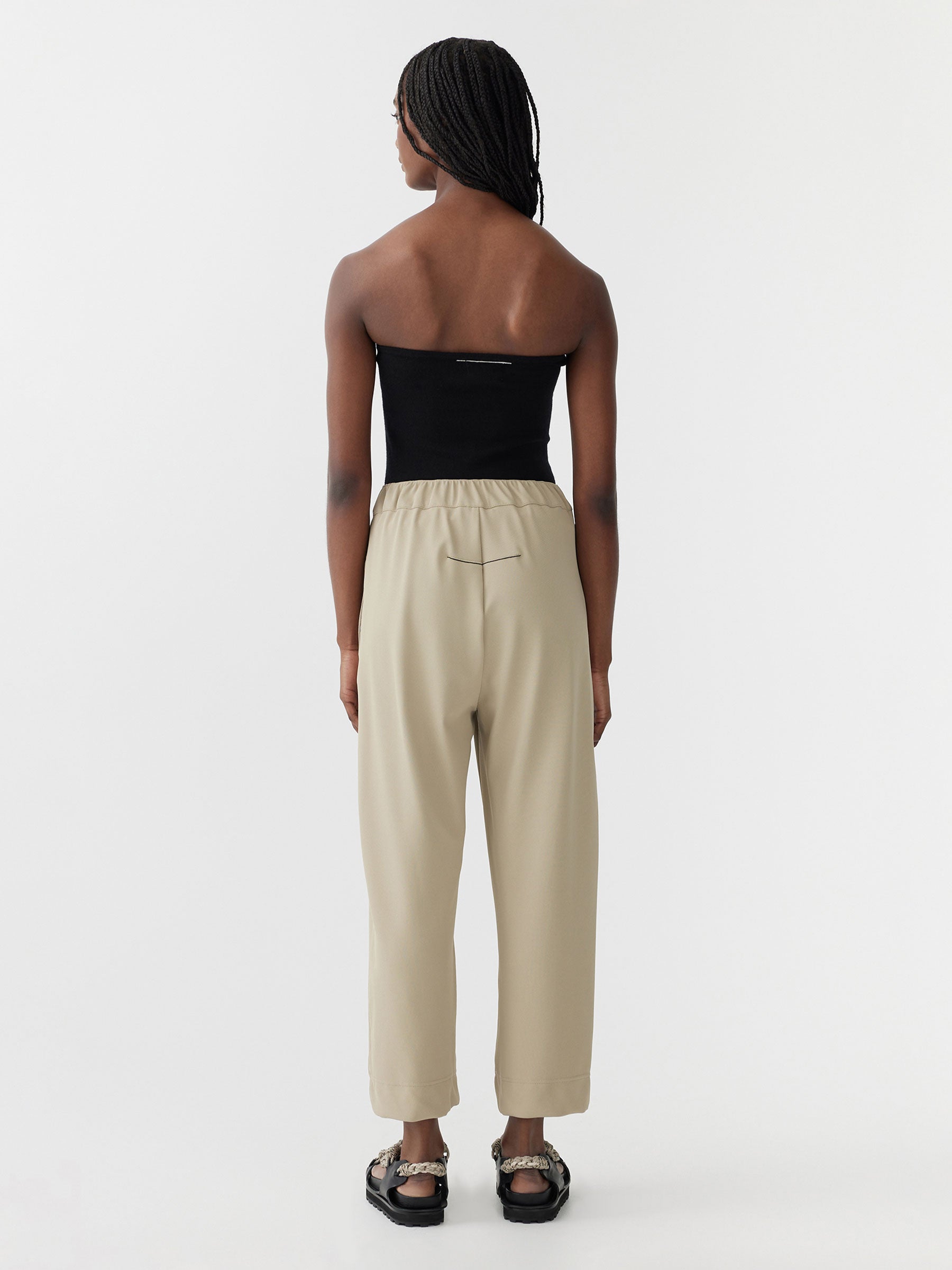 stretch twill wide leg pant