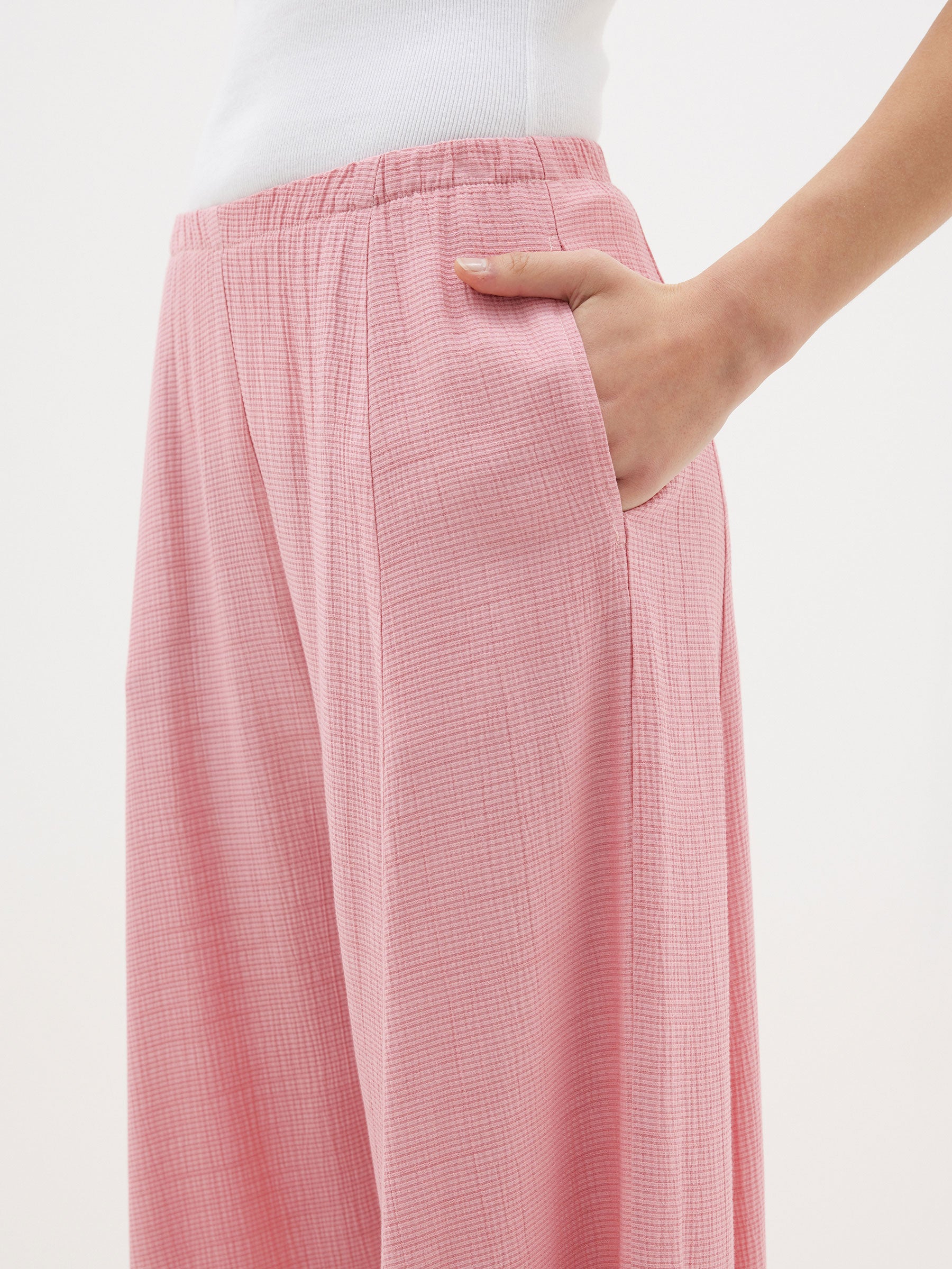 textured crepe culotte