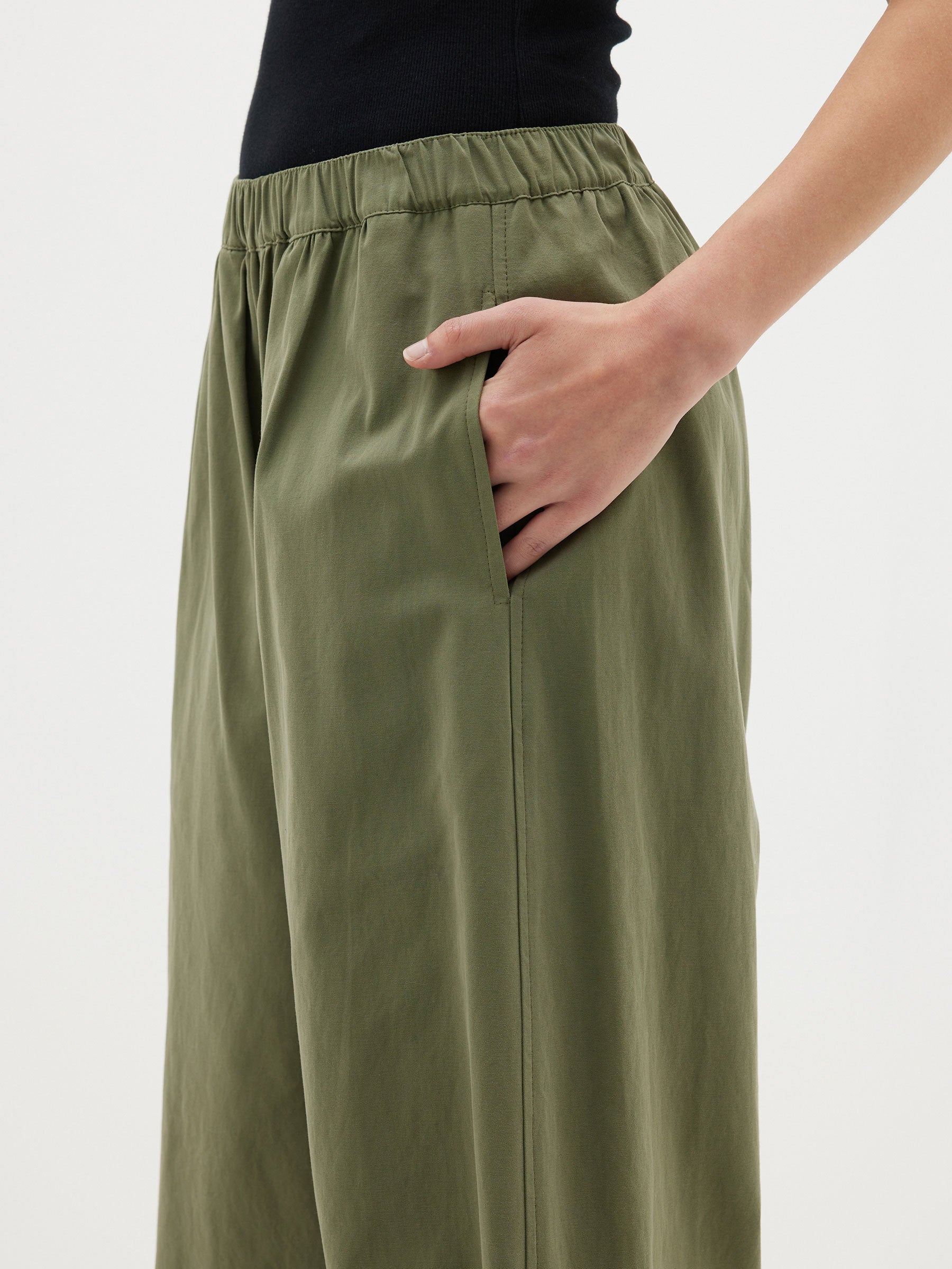 canvas split hem pant