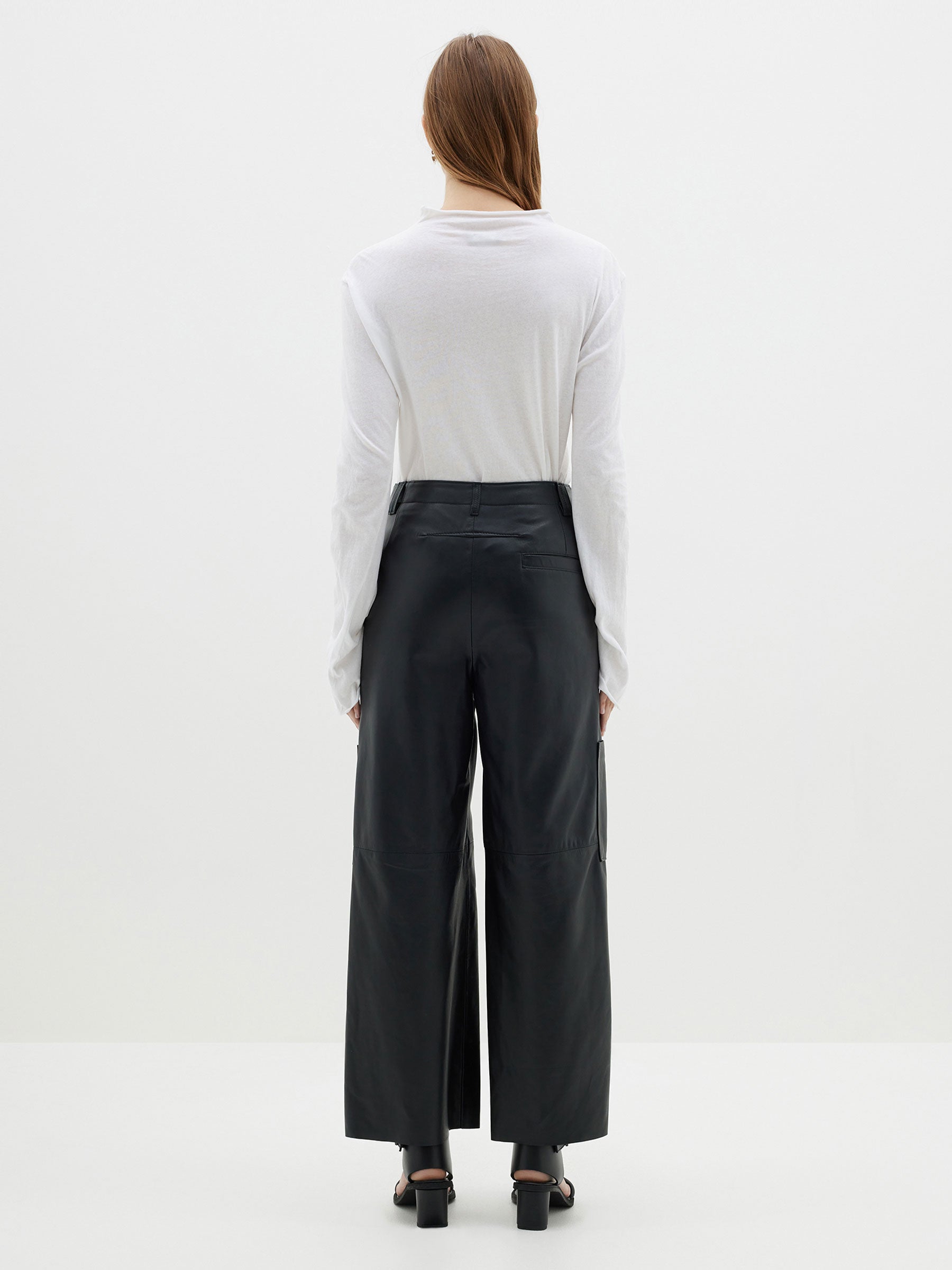 leather wide leg pant