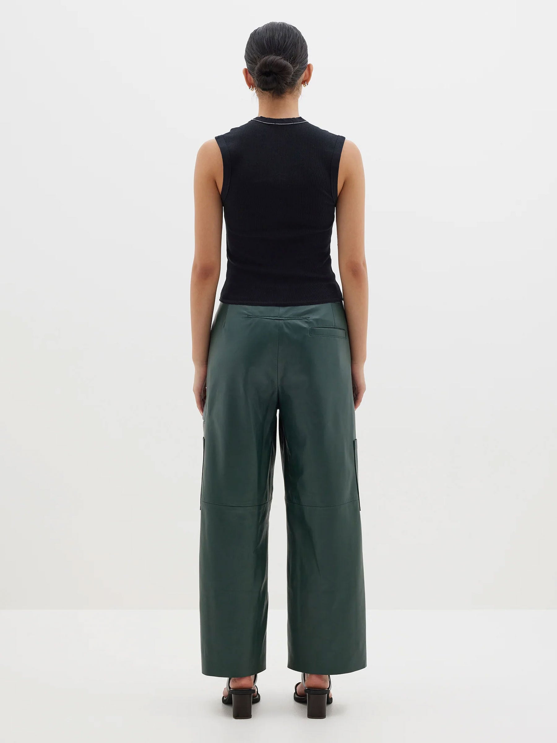 leather wide leg pant