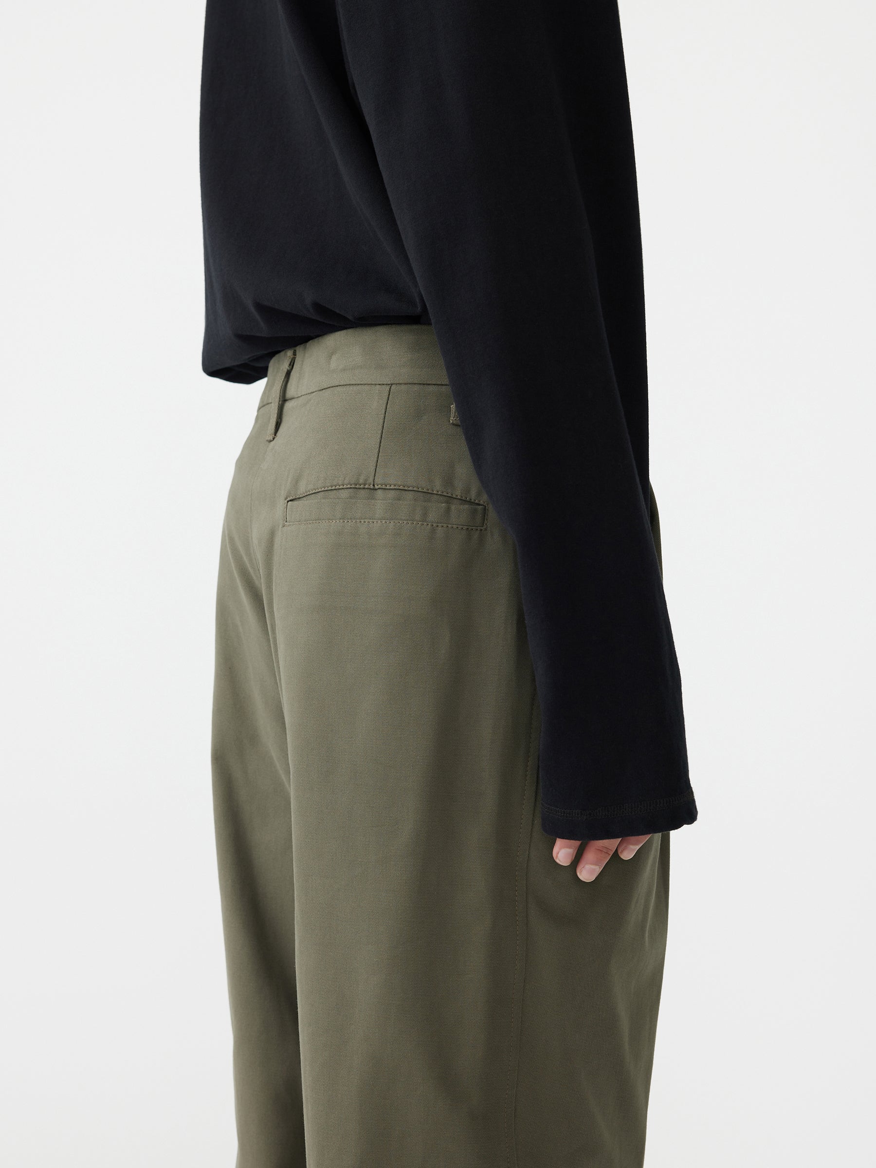 brushed drill pleat pant