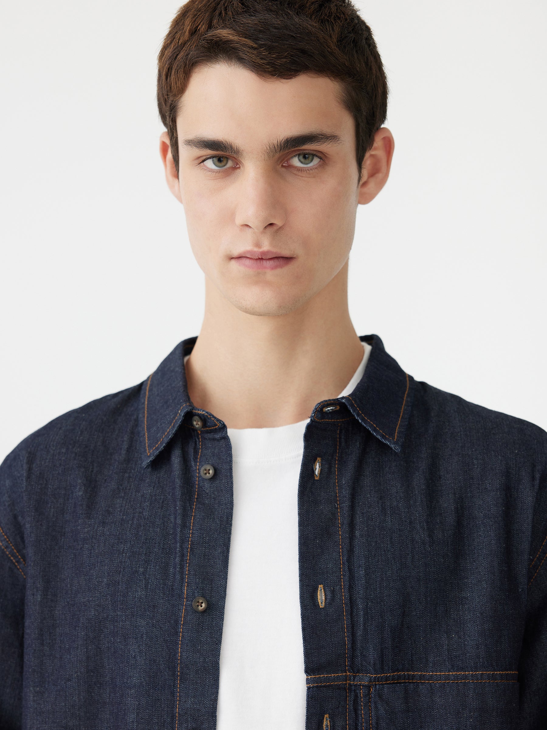 organic raw denim shirt