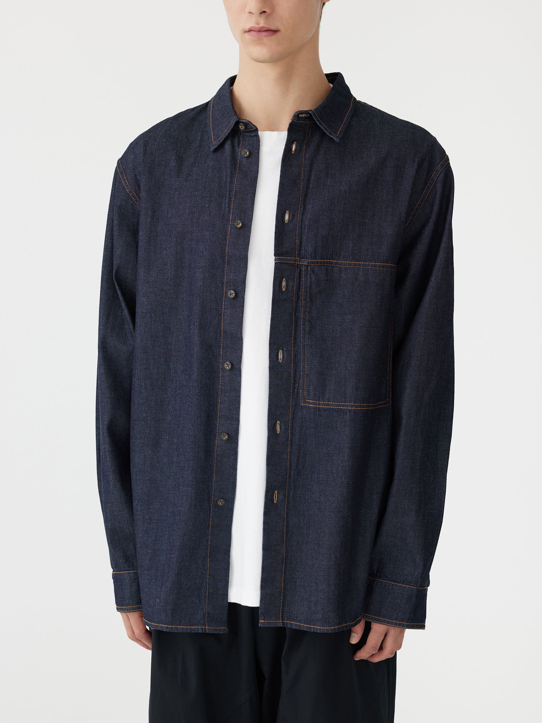 organic raw denim shirt