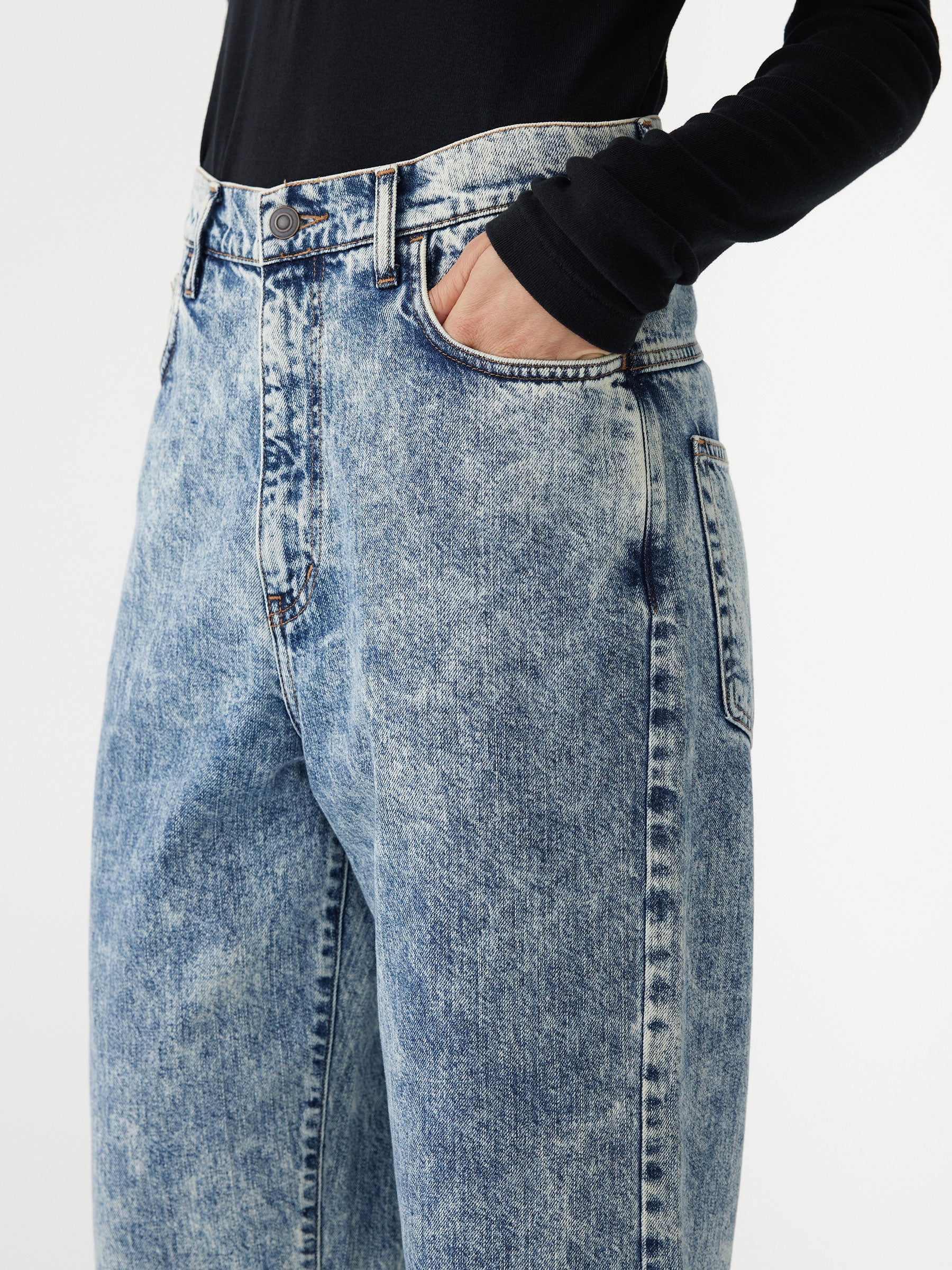 high rise straight leg jean