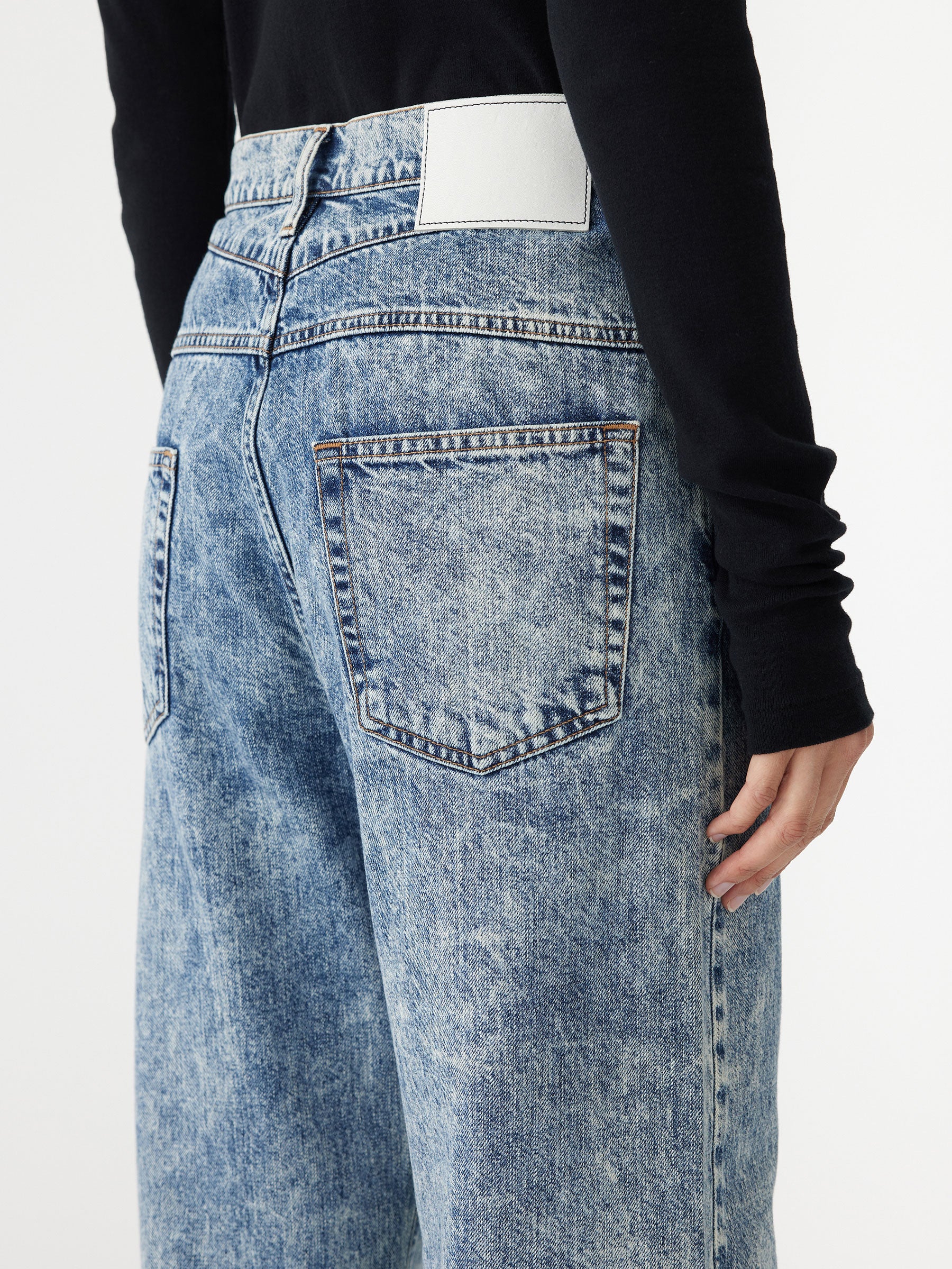 high rise straight leg jean