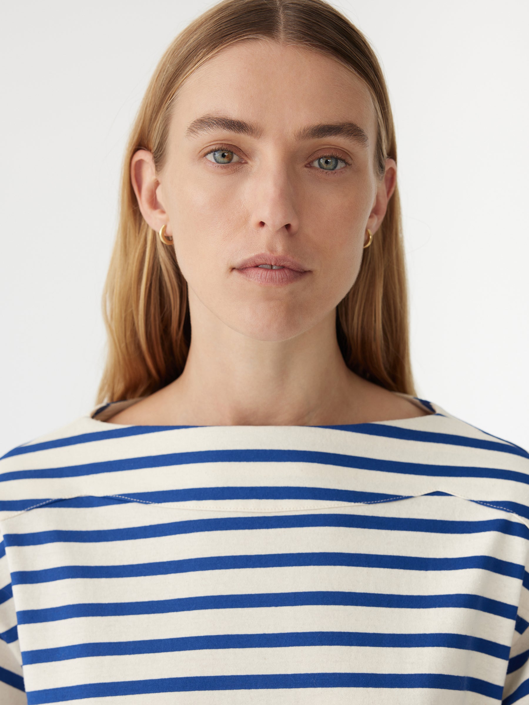 stripe boatneck long sleeve t.shirt