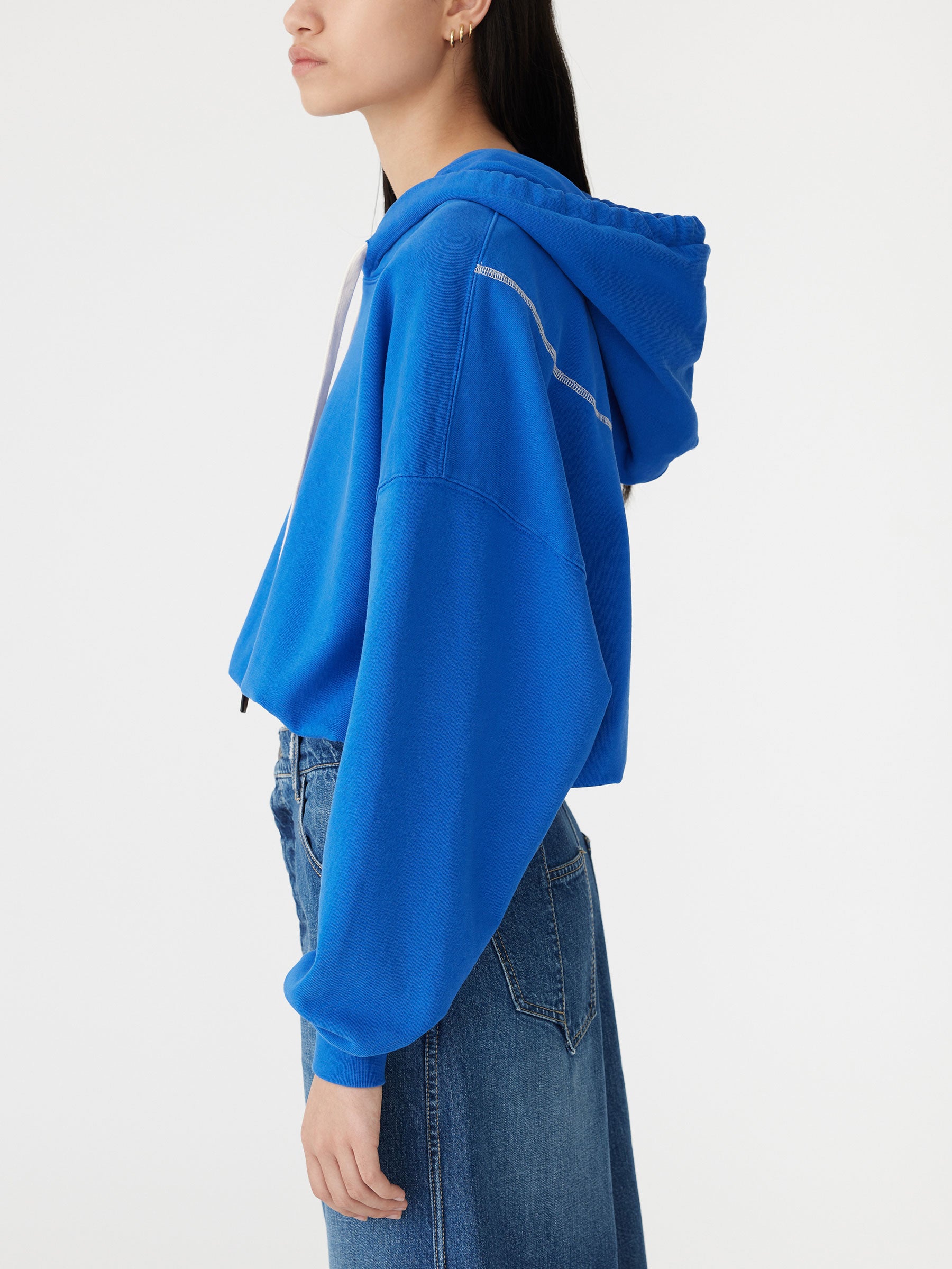 gathered hooded sweat