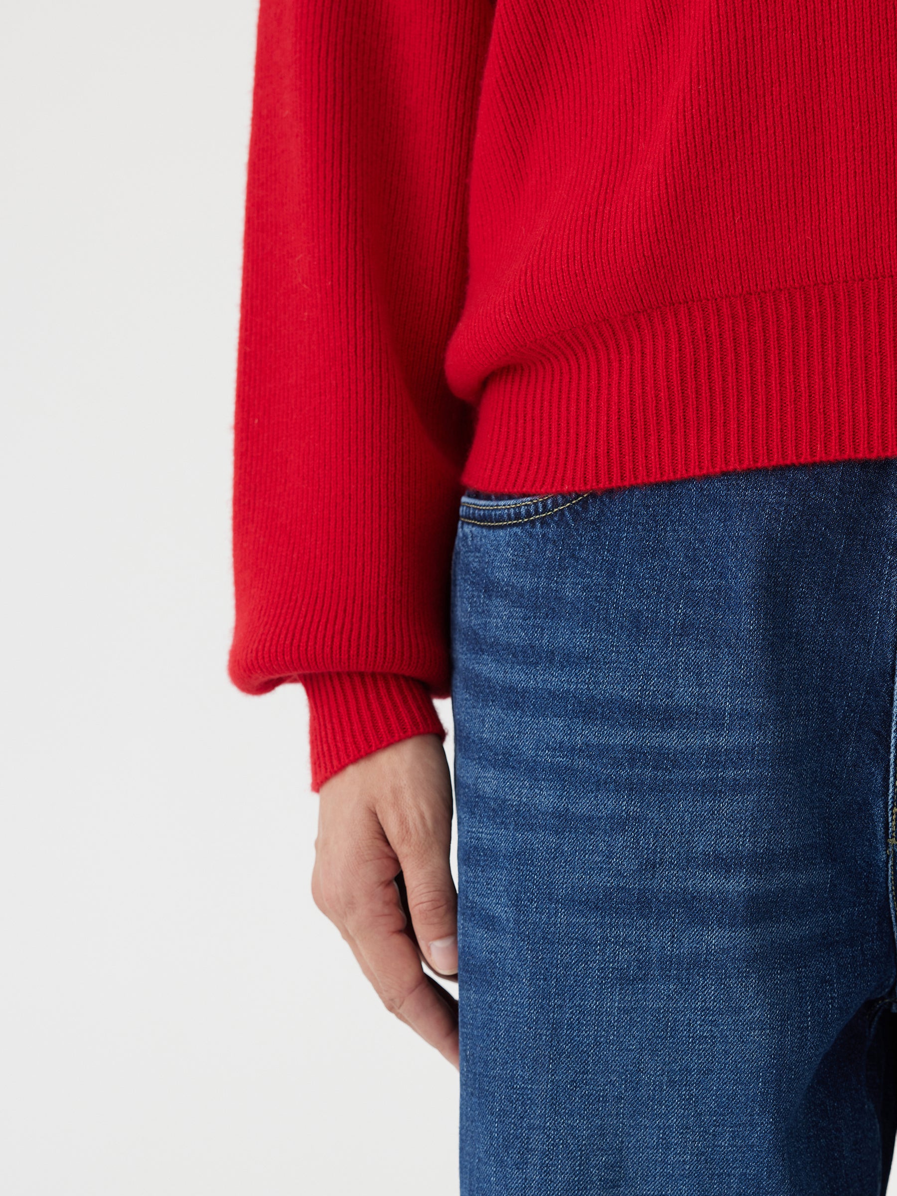 zip detail v neck knit