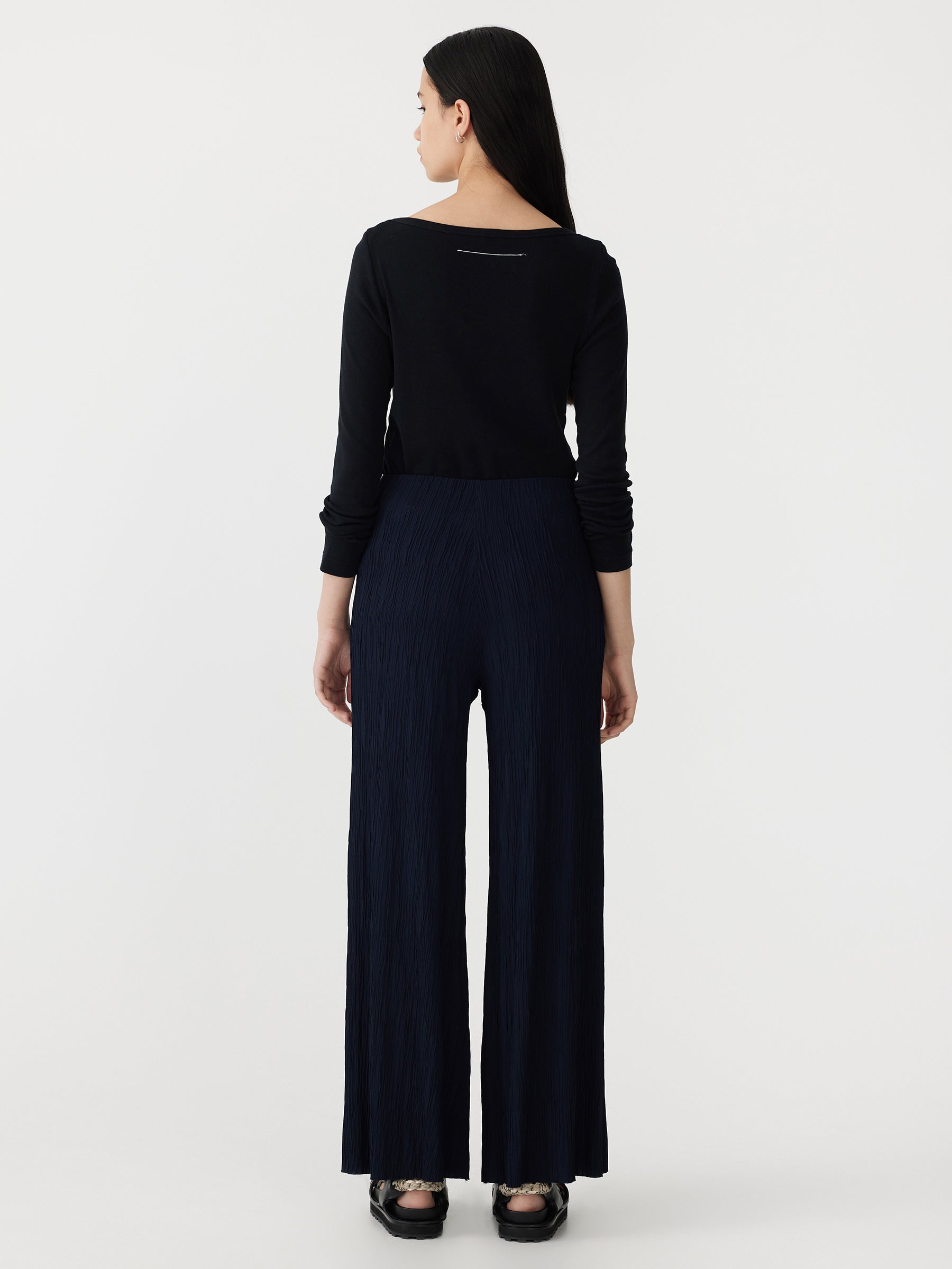 wide leg textured pant