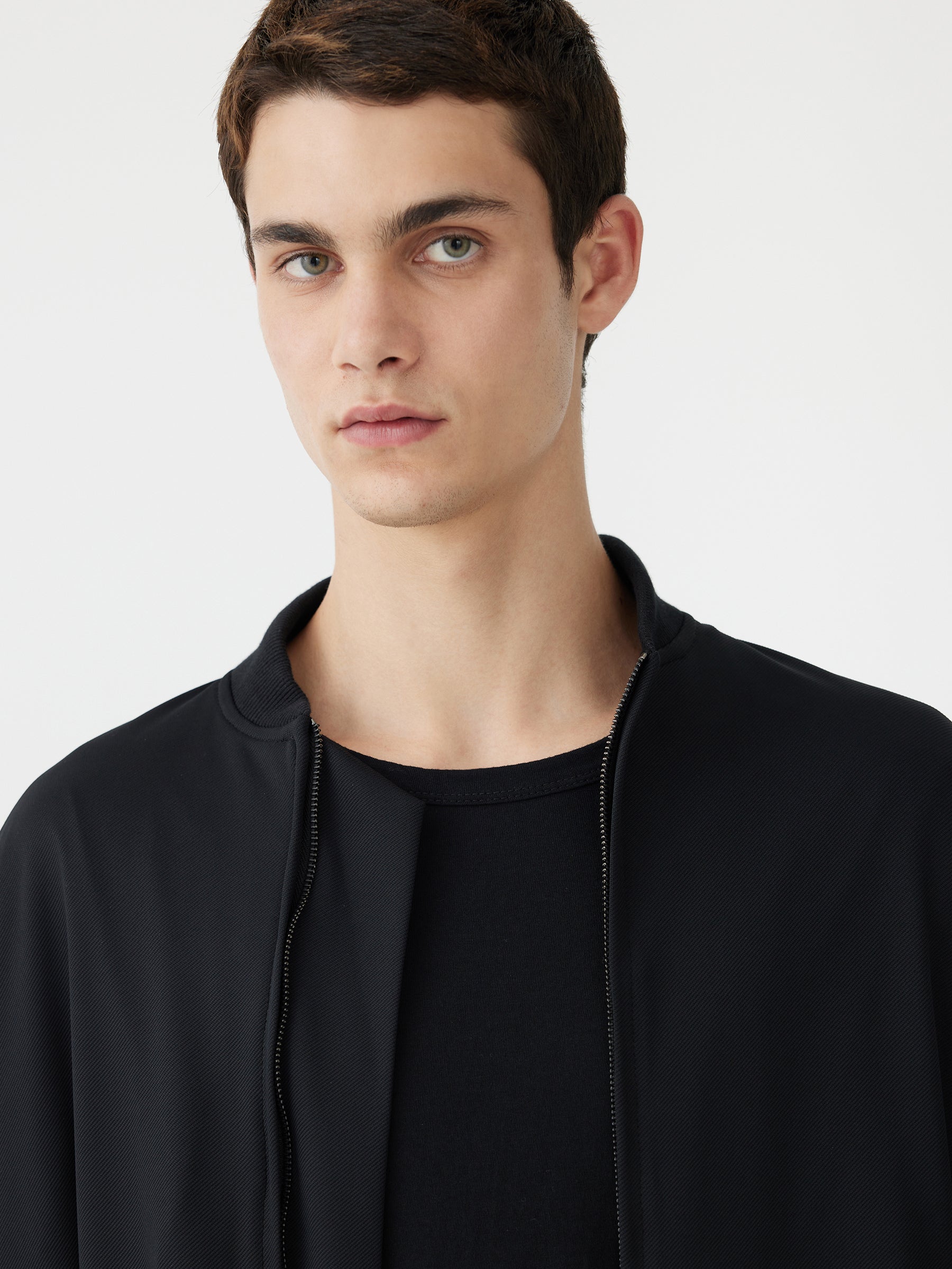 stretch twill bomber jacket