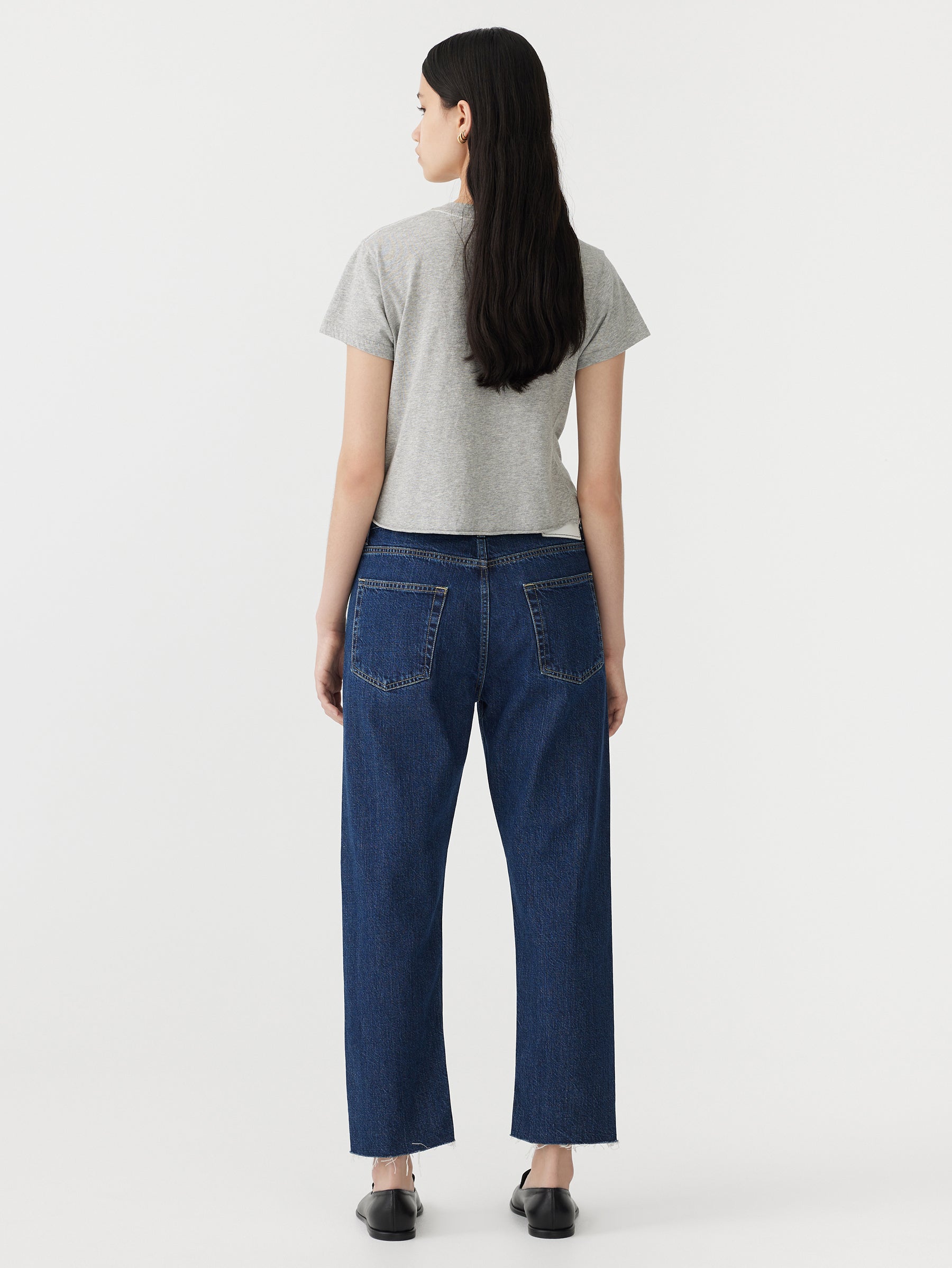 mid rise slim crop jean