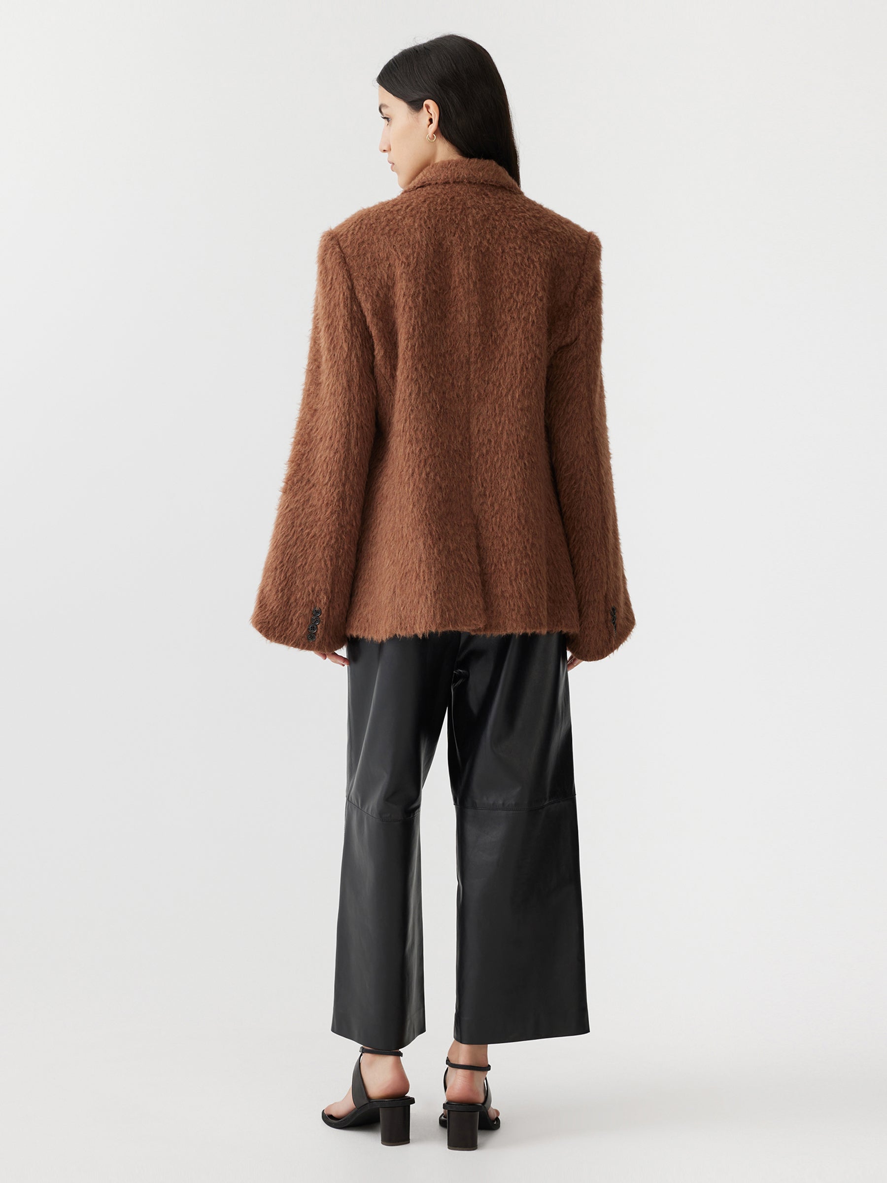 woollen fluted sleeve jacket