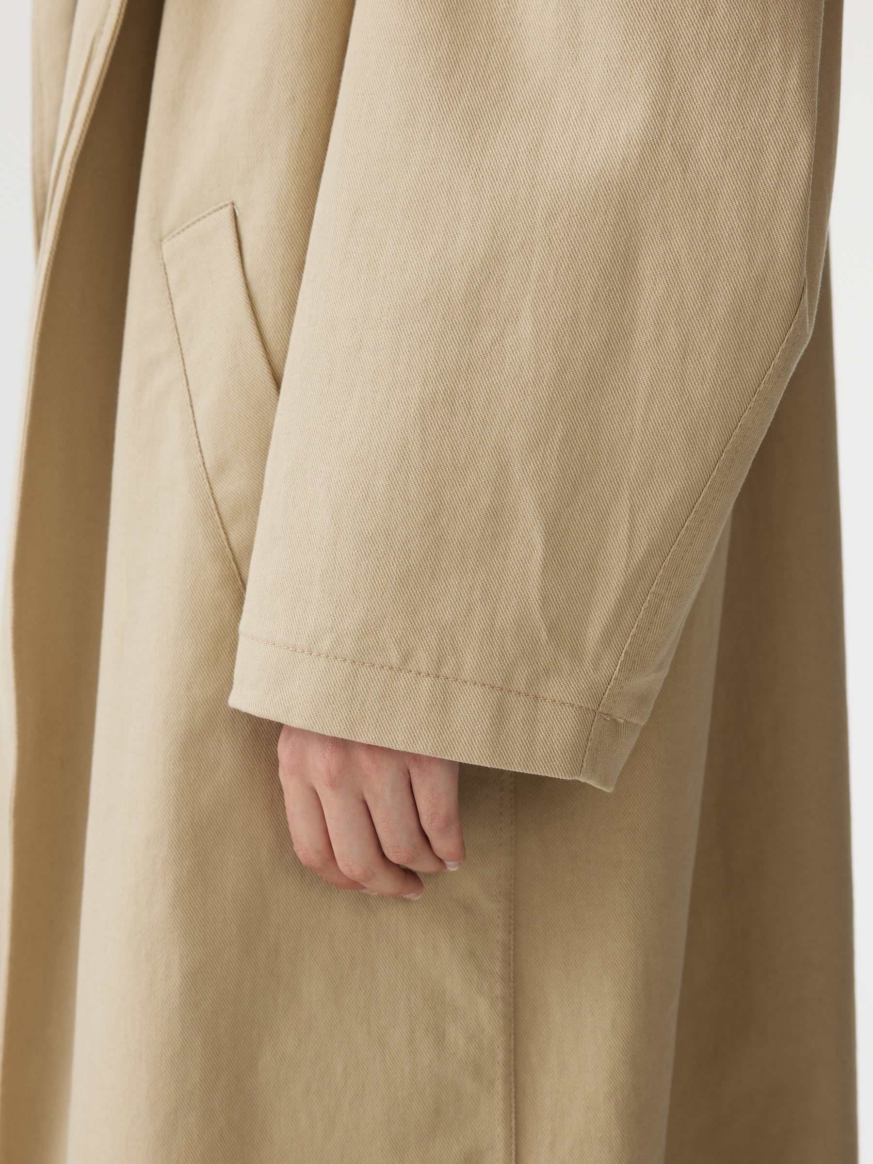 cotton twill longerline trench