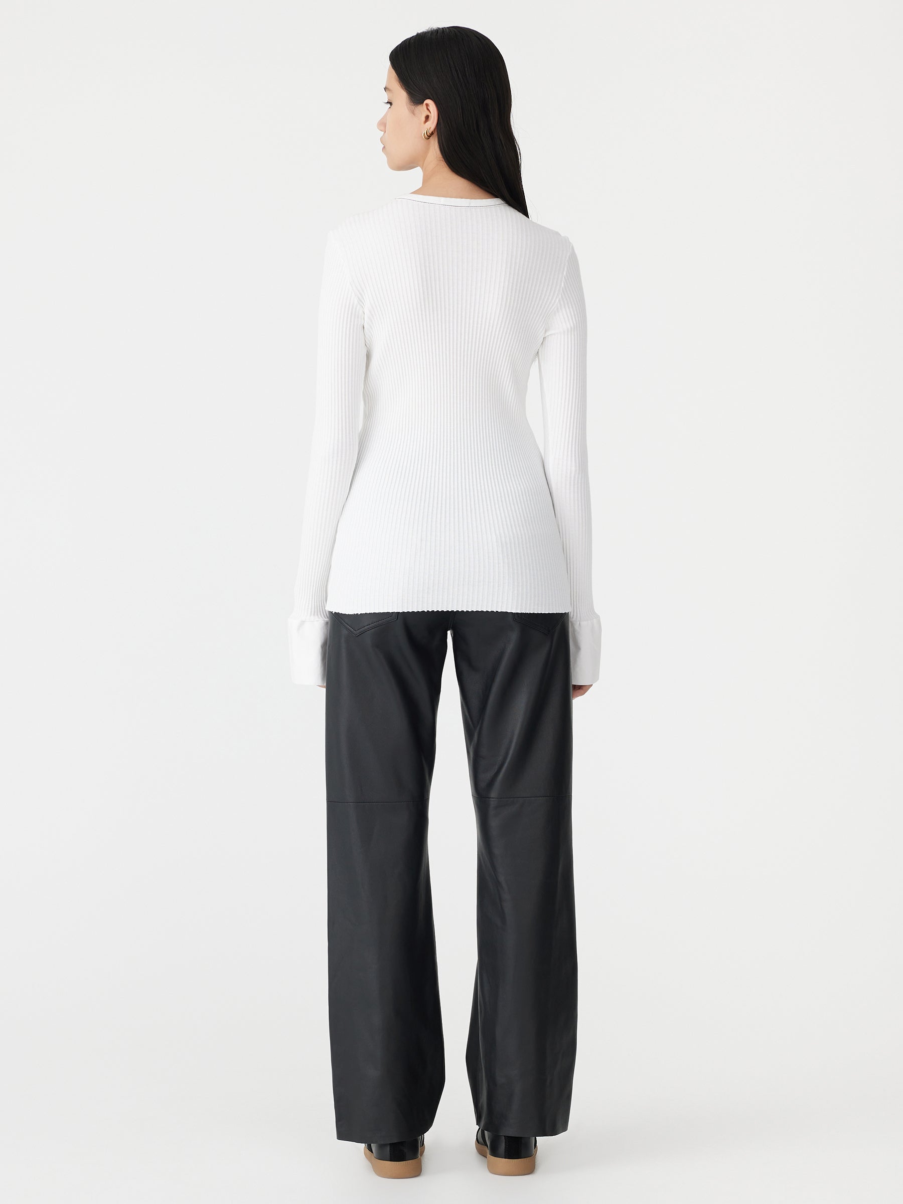 contrast cuff rib long sleeve t.shirt