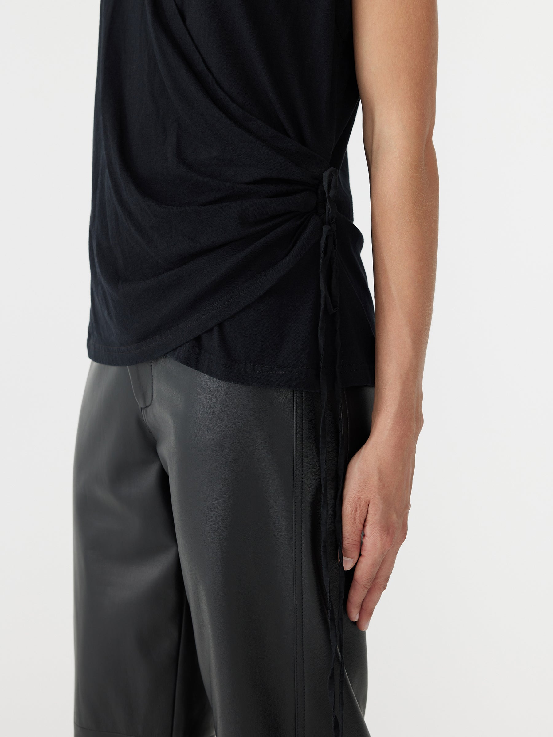 ruched jersey wrap top