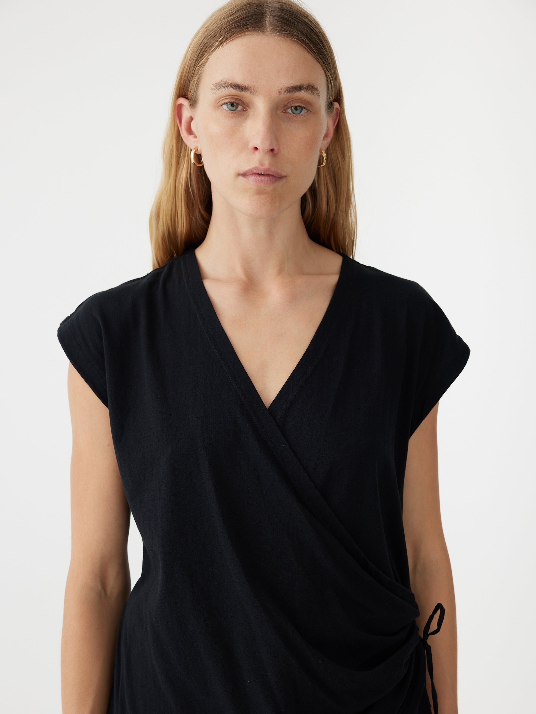 ruched jersey wrap top