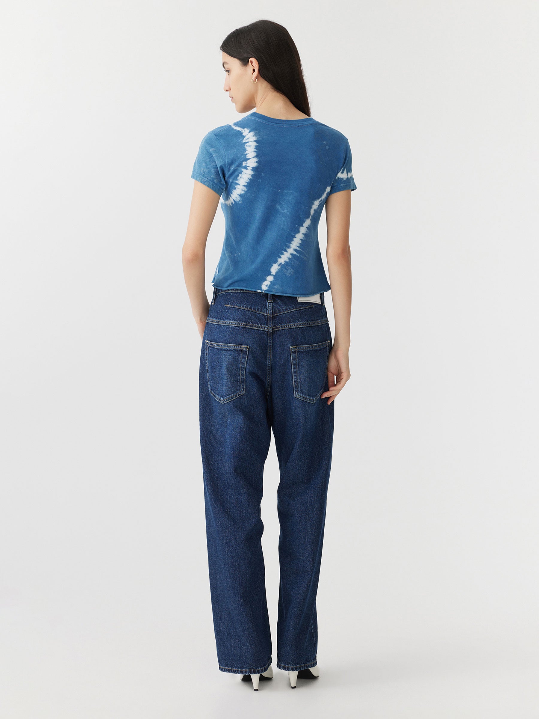 indigo dye raw edge baby t.shirt