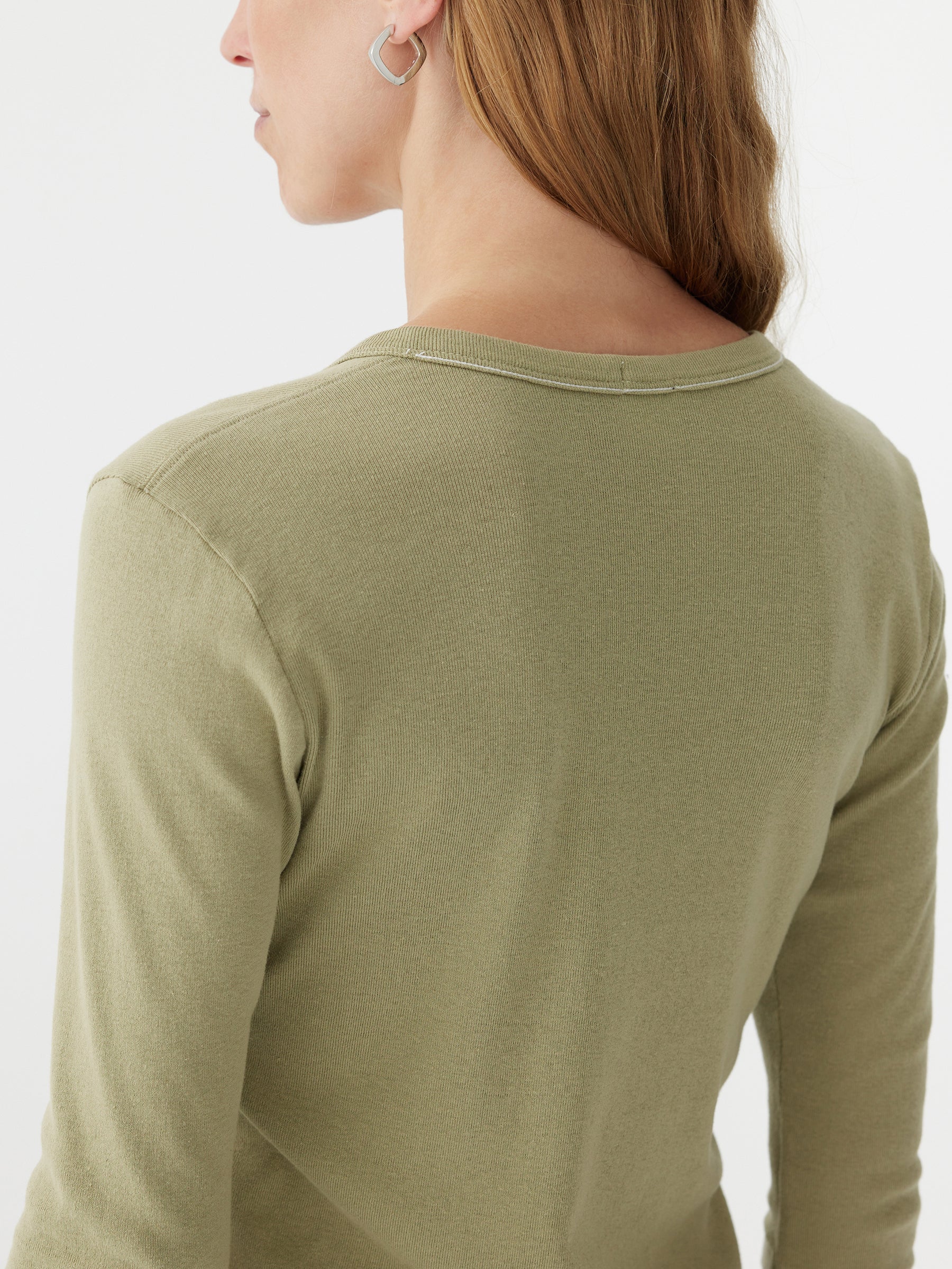 rib placket 3/4 sleeve t.shirt