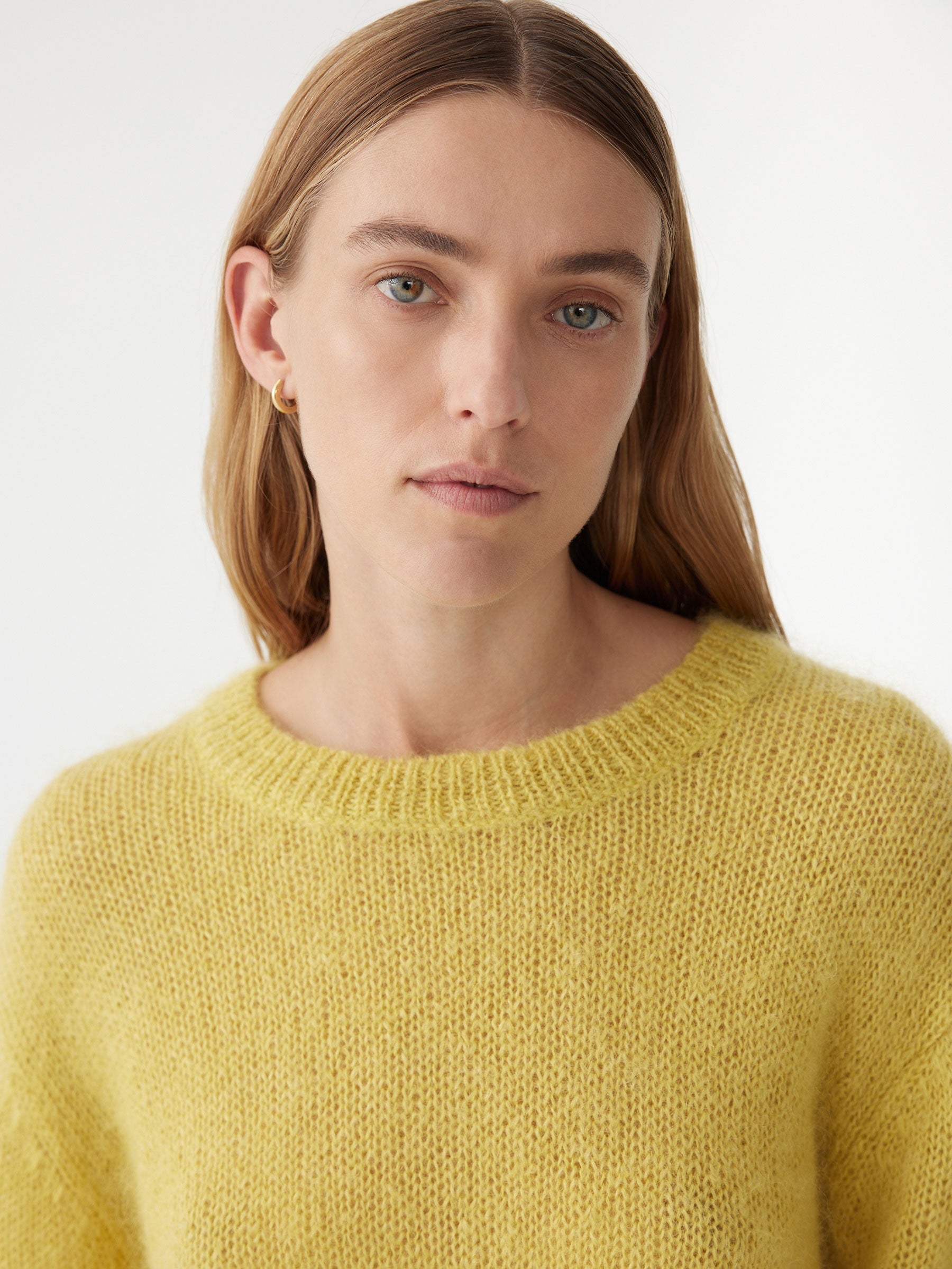 stitch detail mohair wool knit