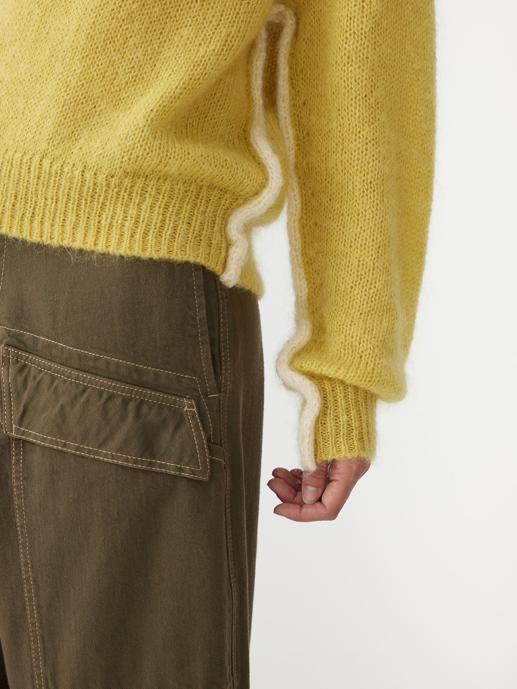 stitch detail mohair wool knit