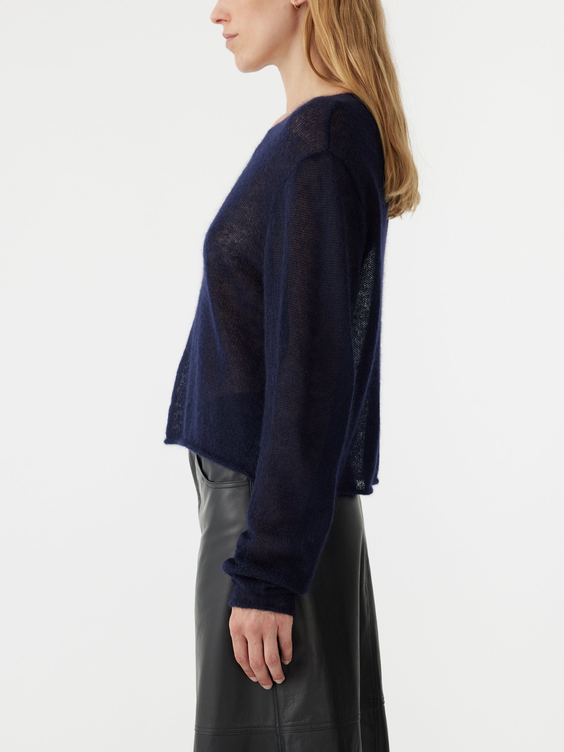 superfine mohair cropped knit