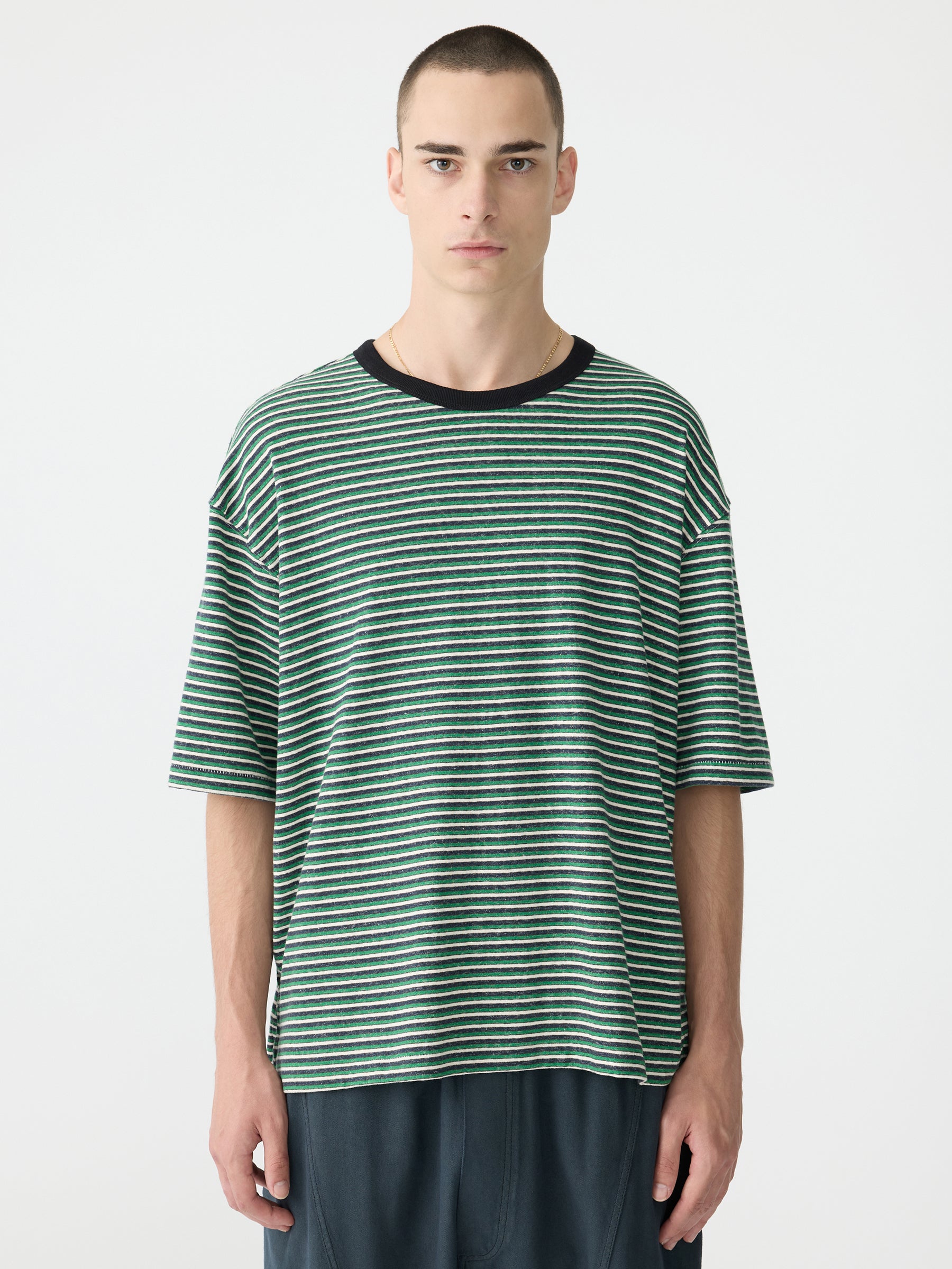 Stripe Oversized Short Sleeve Boxy T.Shirt