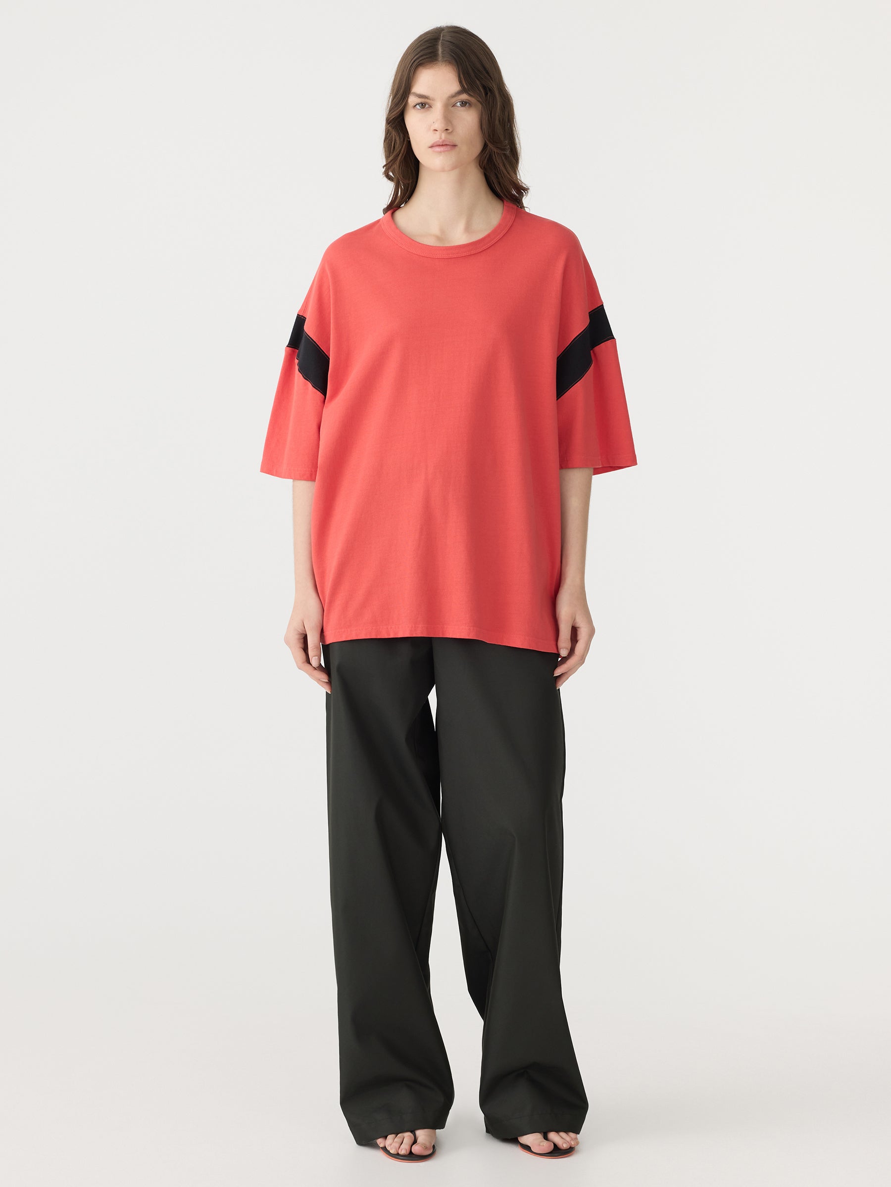 Dyed Oversized Rib Detail T-Shirt