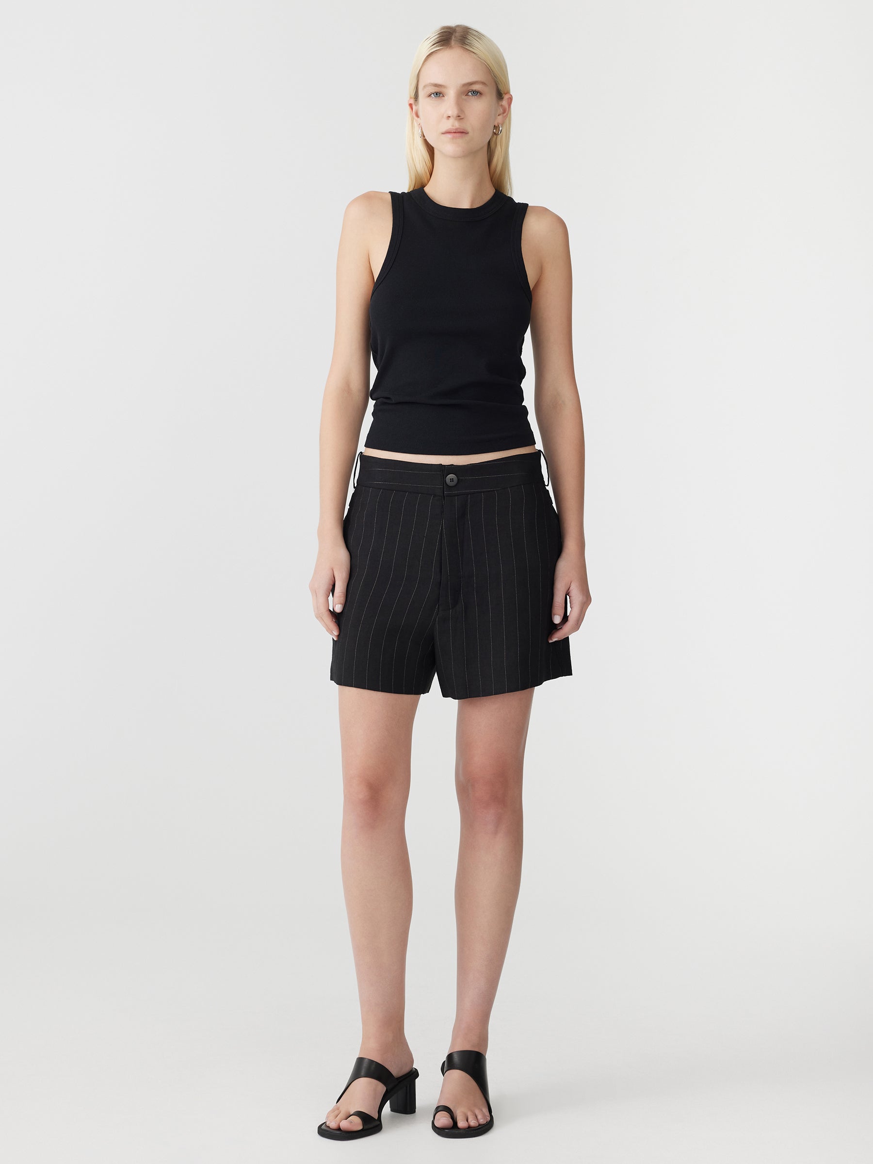 Linen Viscose Pleated Short