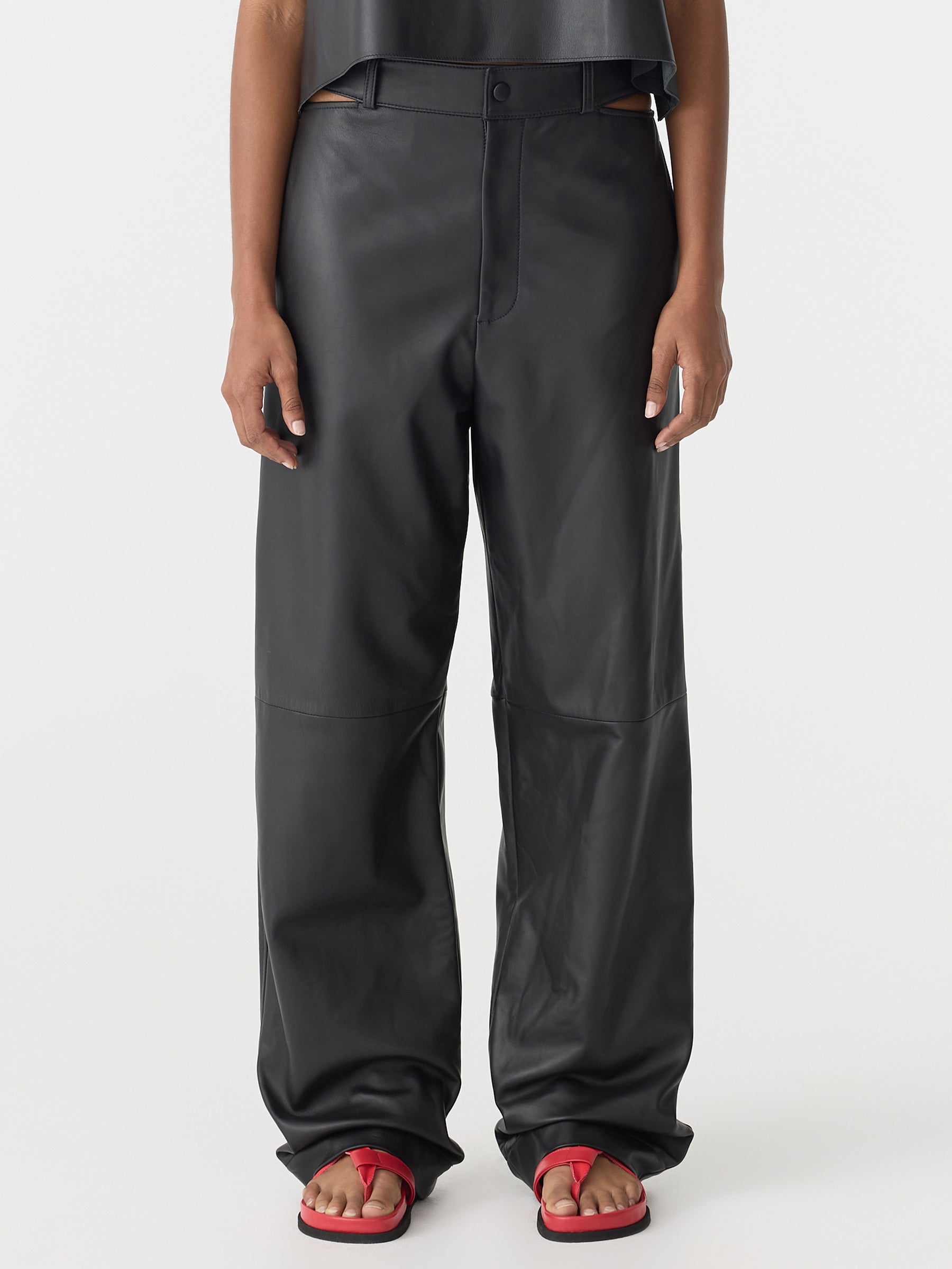 Cut Out Leather Pant