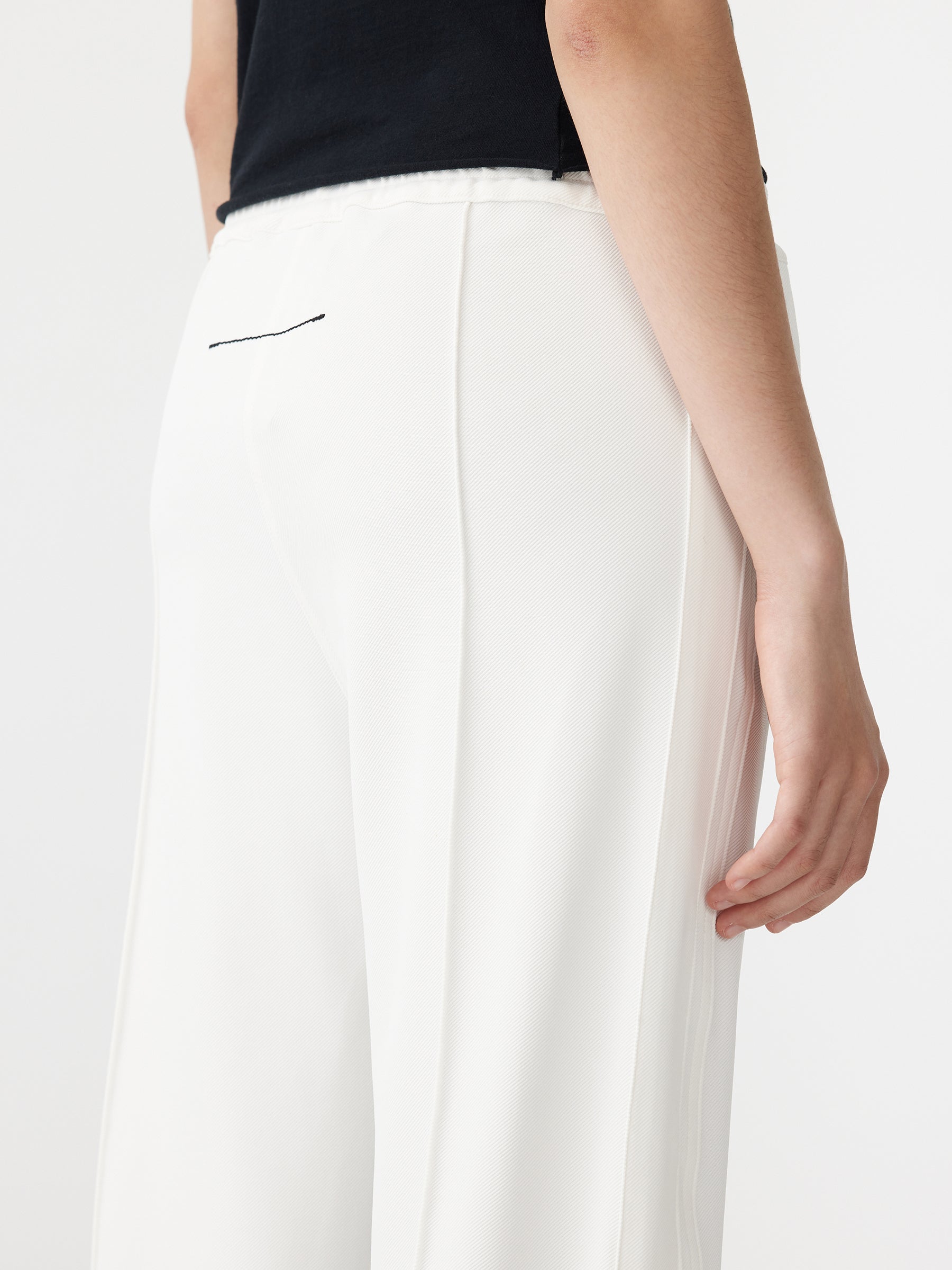 twill pinstitch detail pant