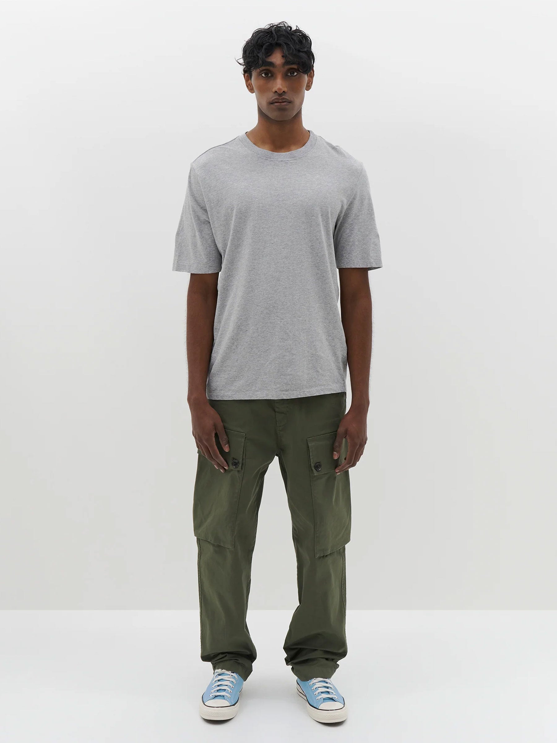 Buy FASO Men's Plain Regular fit T-Shirt (FS 4001_Grey Marl AZ