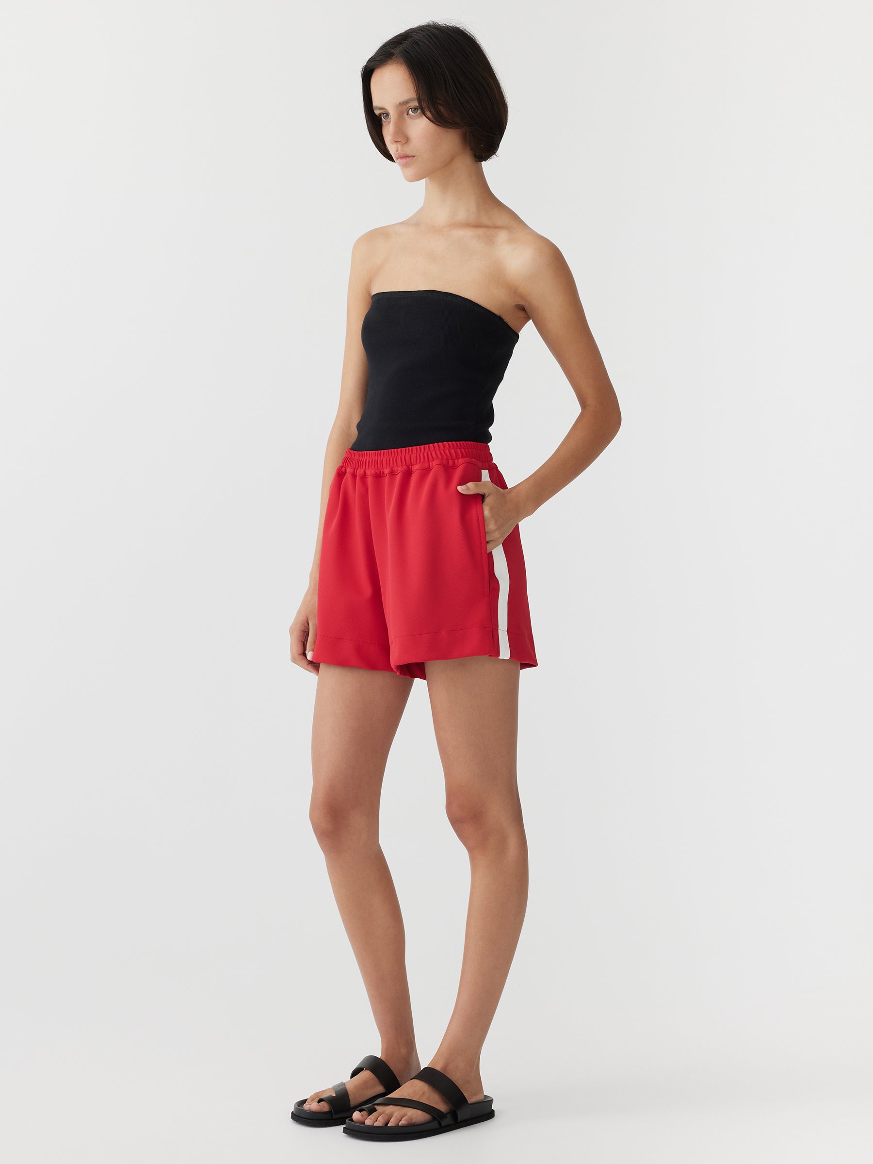 twill side detail short