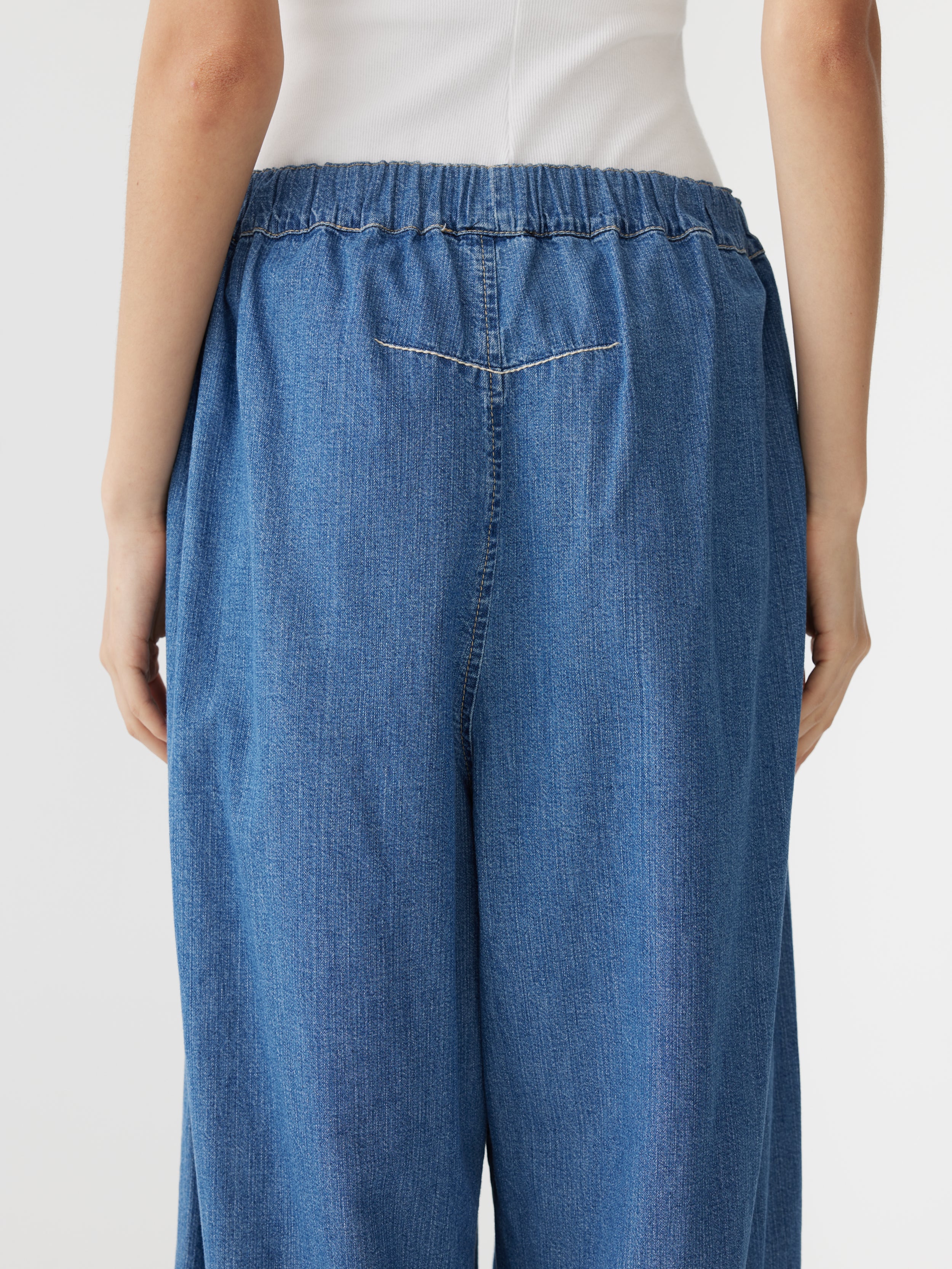 denim split hem pant