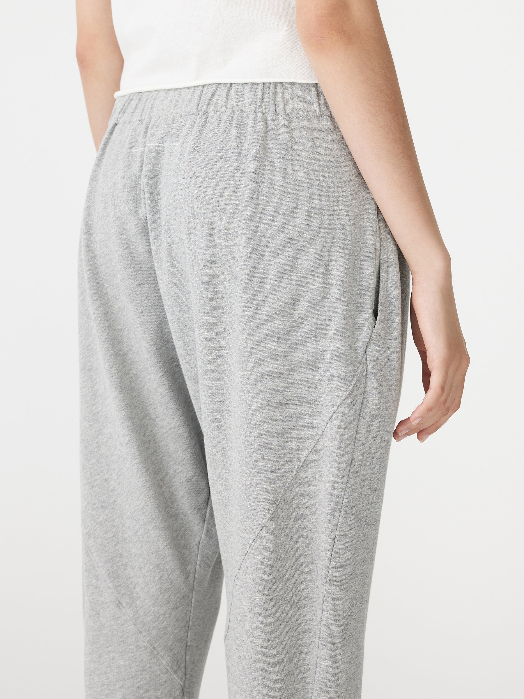 drapey terry paneled pant