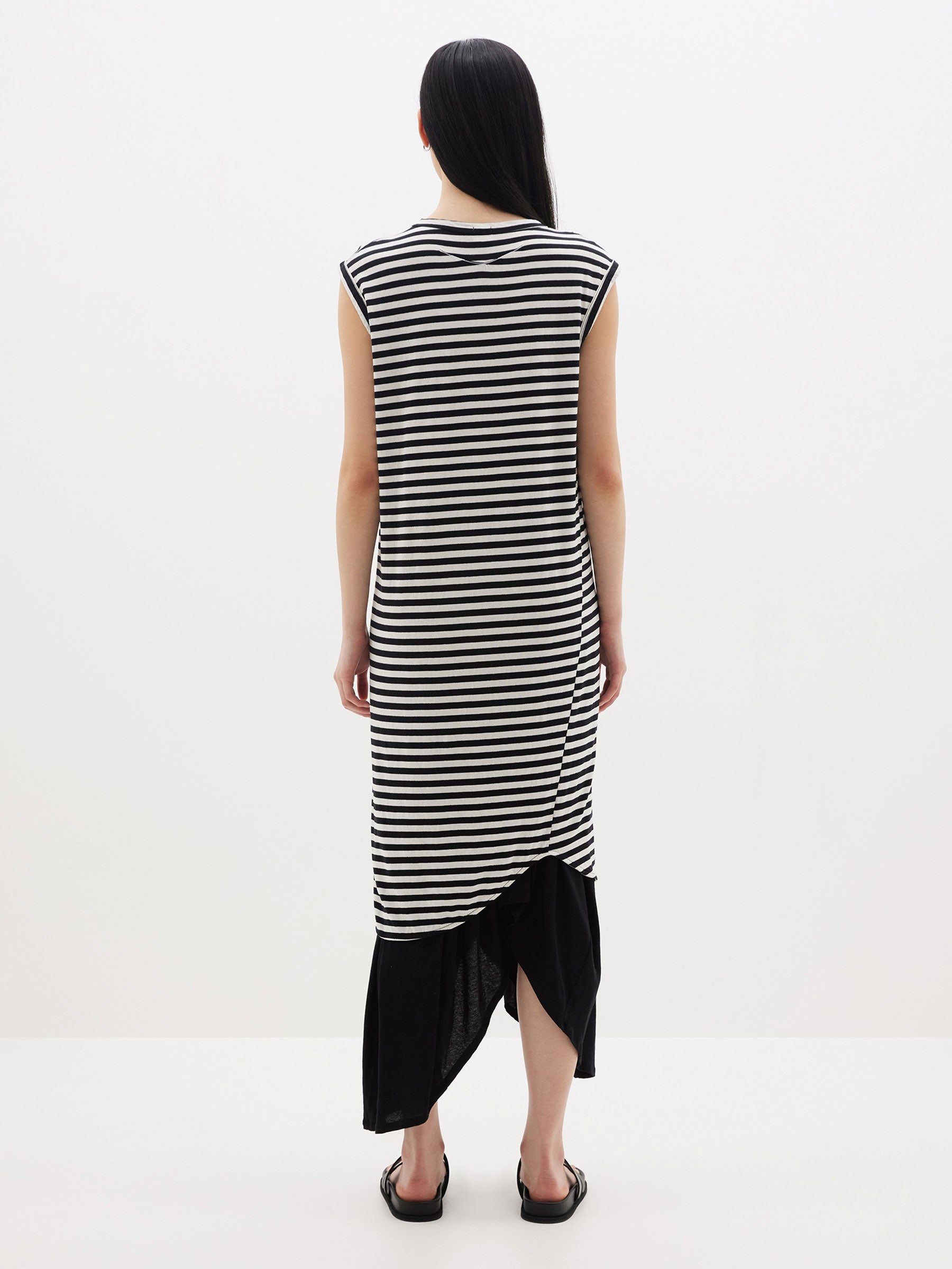 stripe slim muscle tank dress