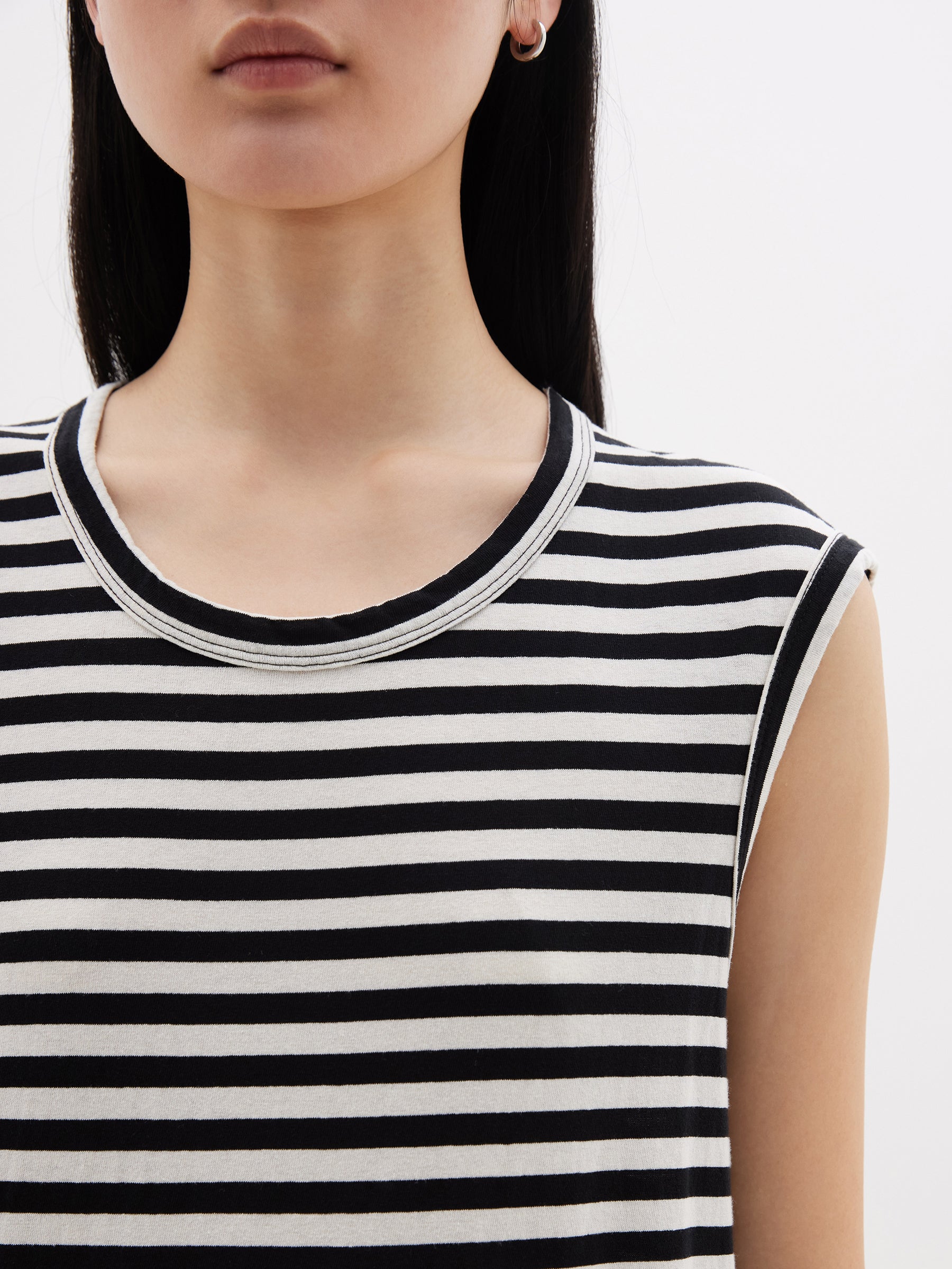 stripe slim muscle tank dress