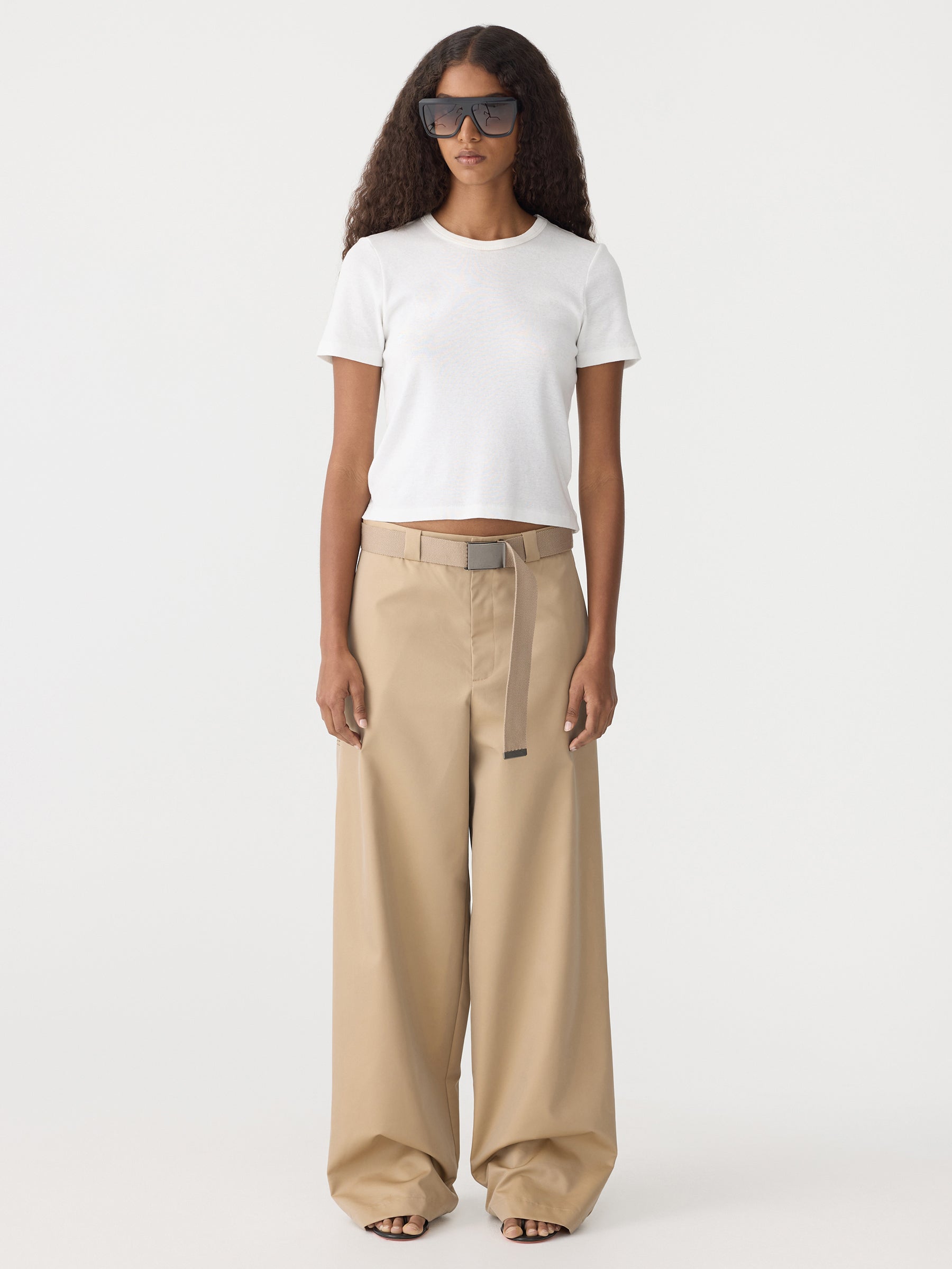 Gabardine Wide Leg Pant