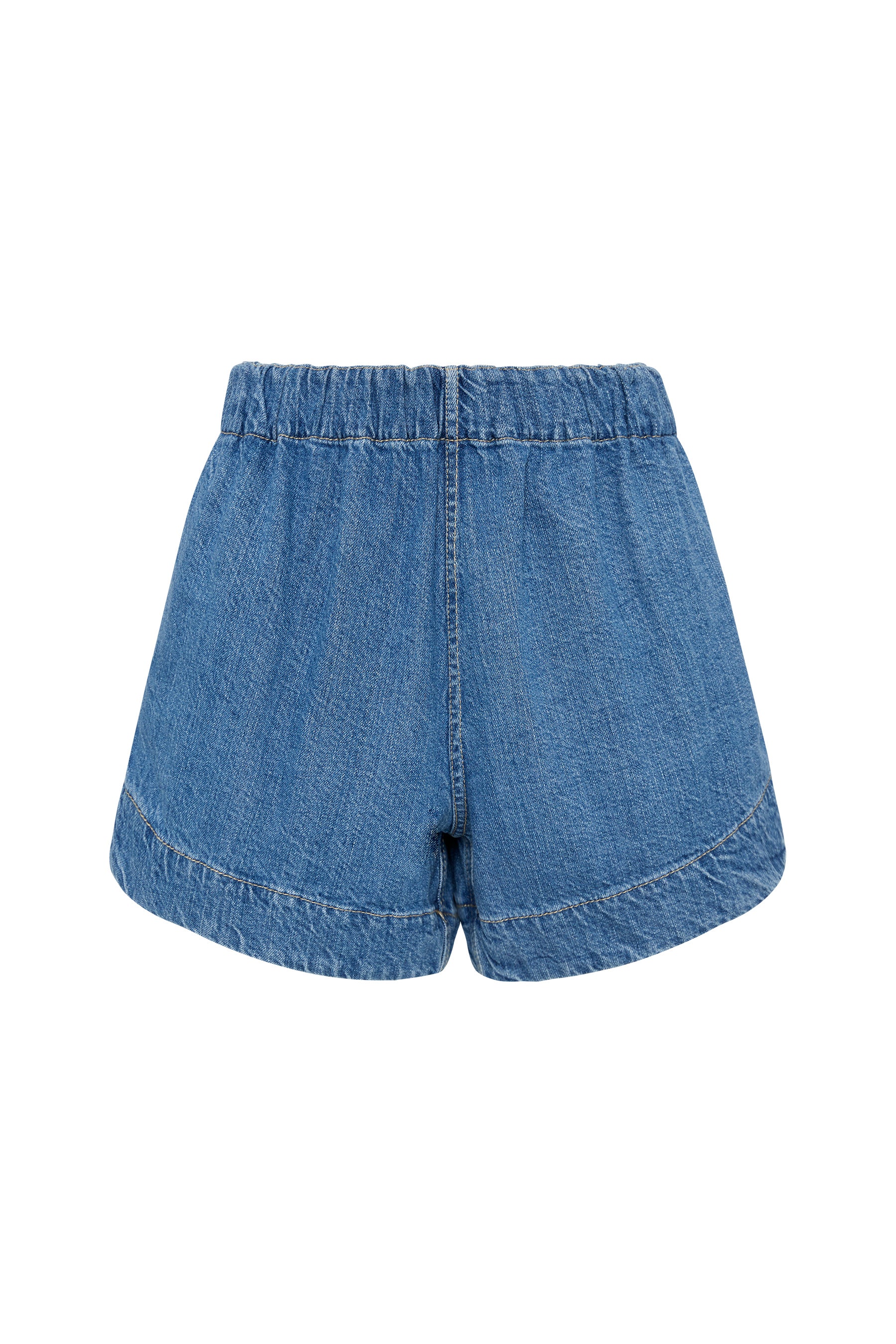 denim pull on mini short