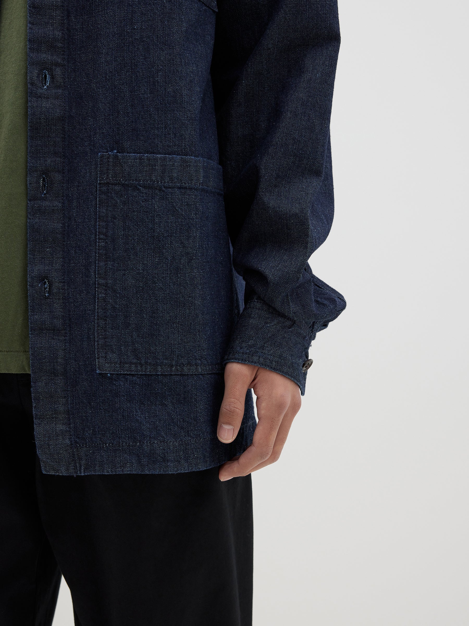 denim pocket detail overshirt