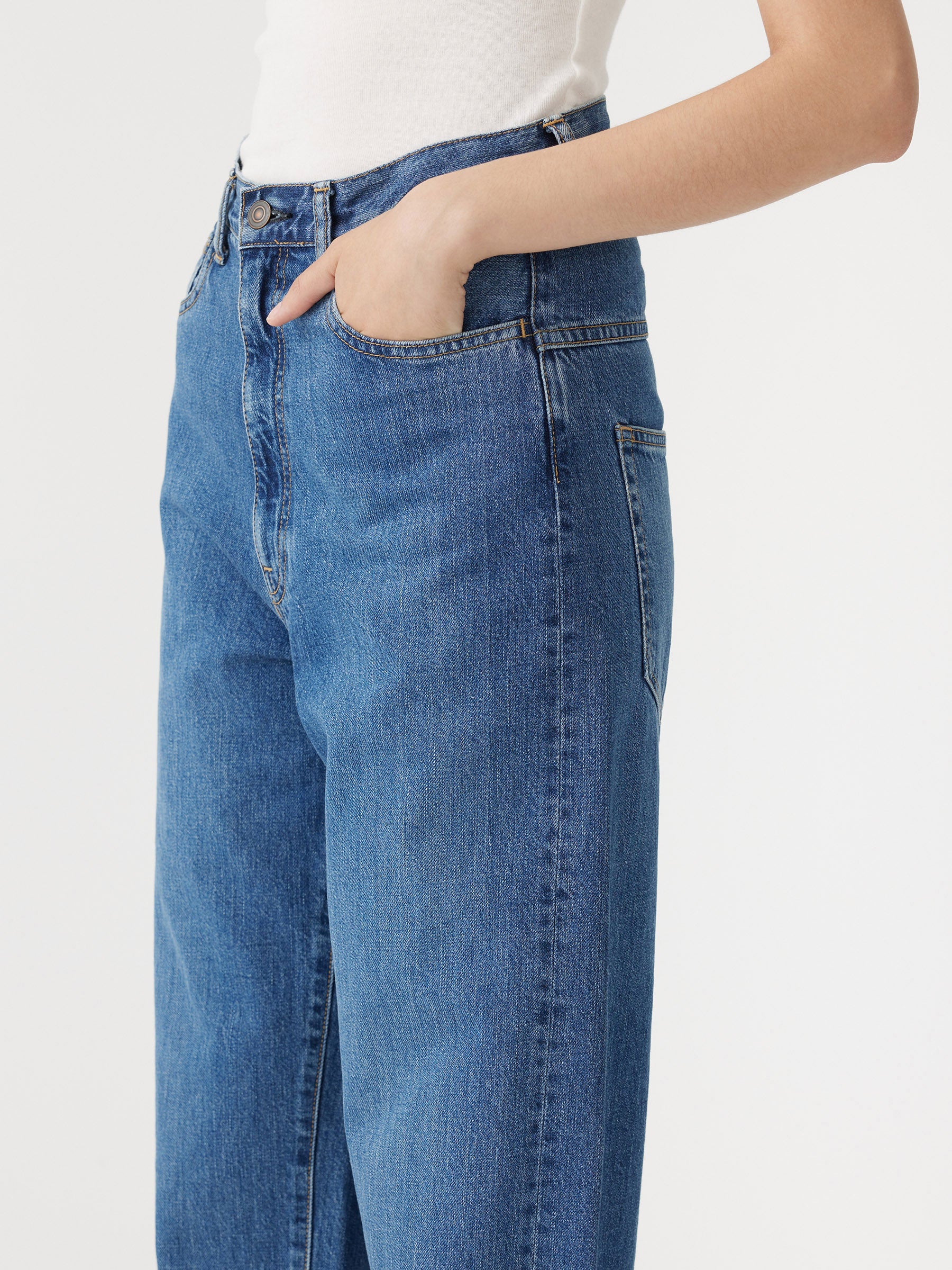 high rise straight leg jean