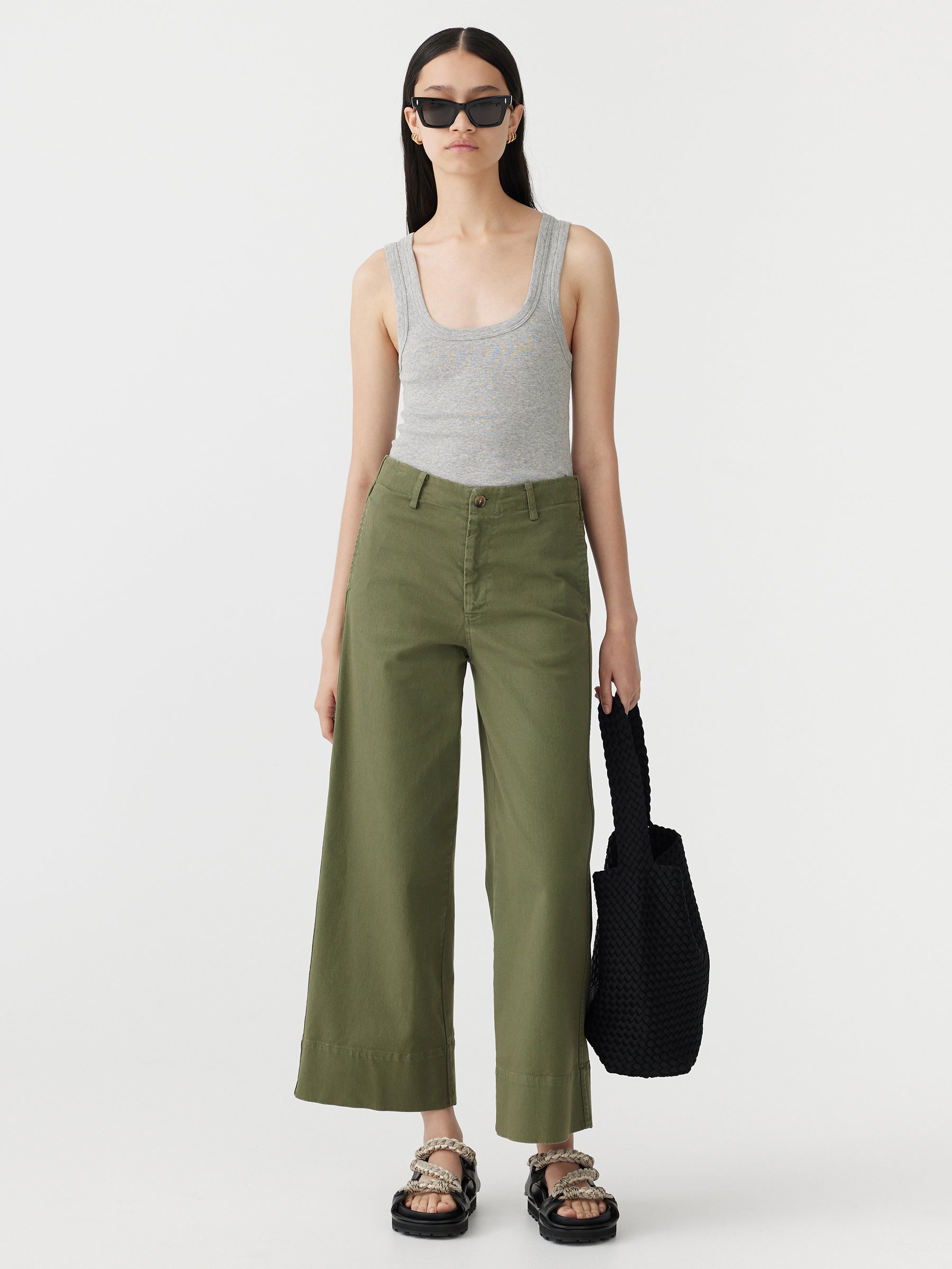 cotton twill wide leg pant – bassike