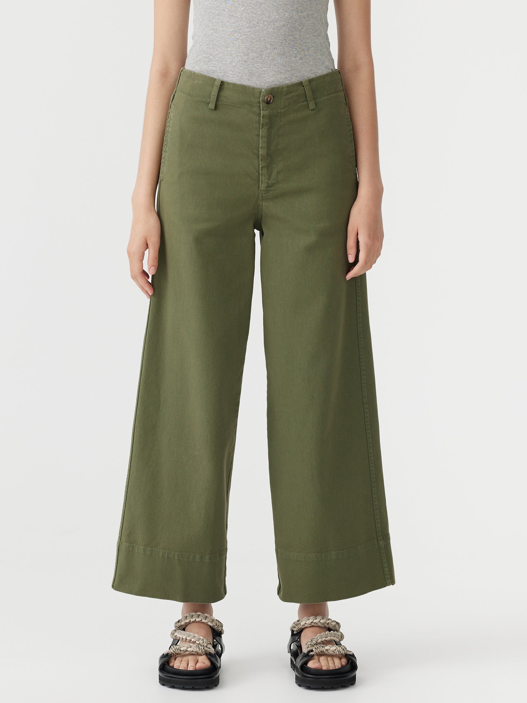 cotton twill wide leg pant – bassike