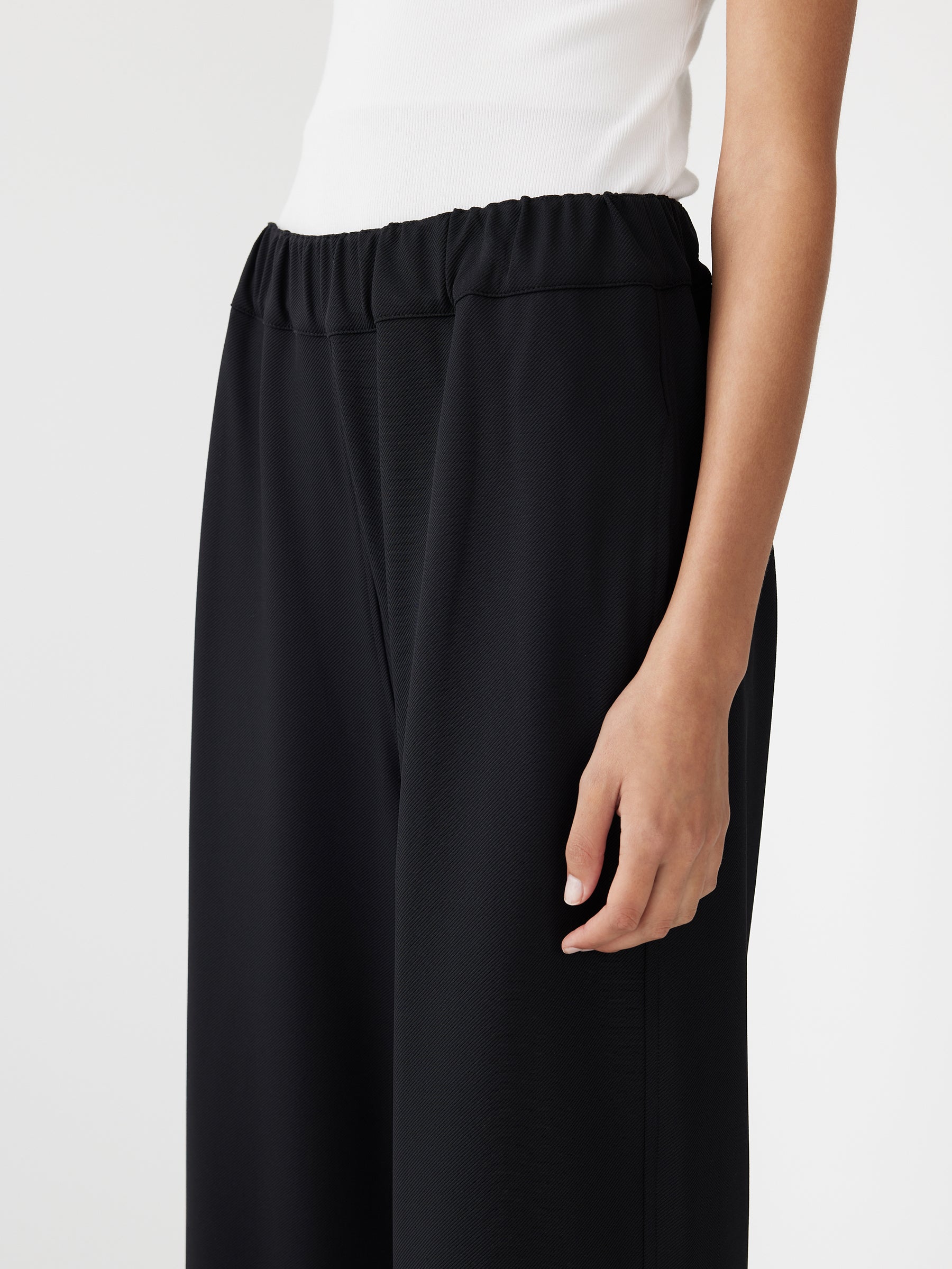 stretch twill wide leg pant