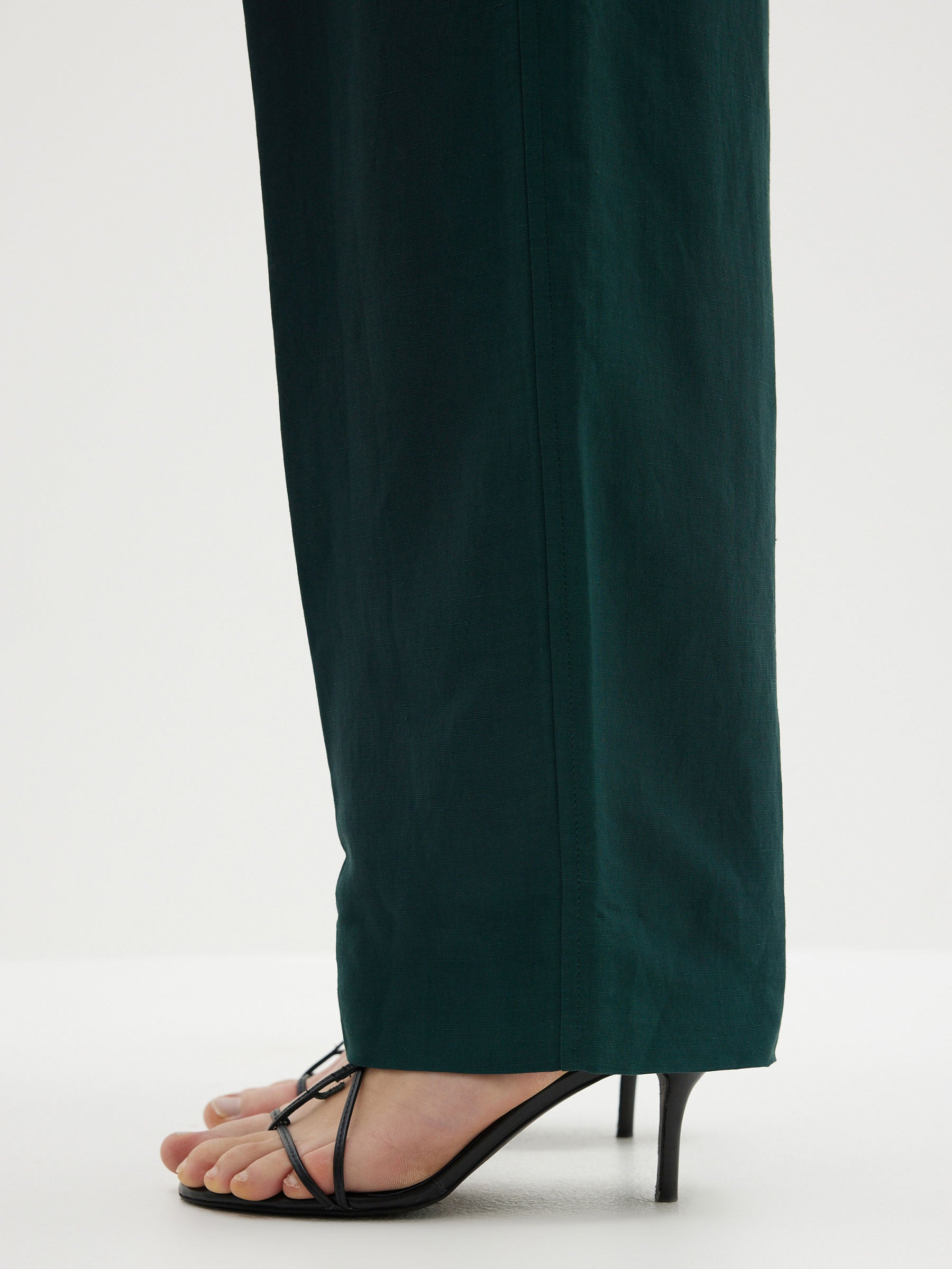 pleat front linen pant