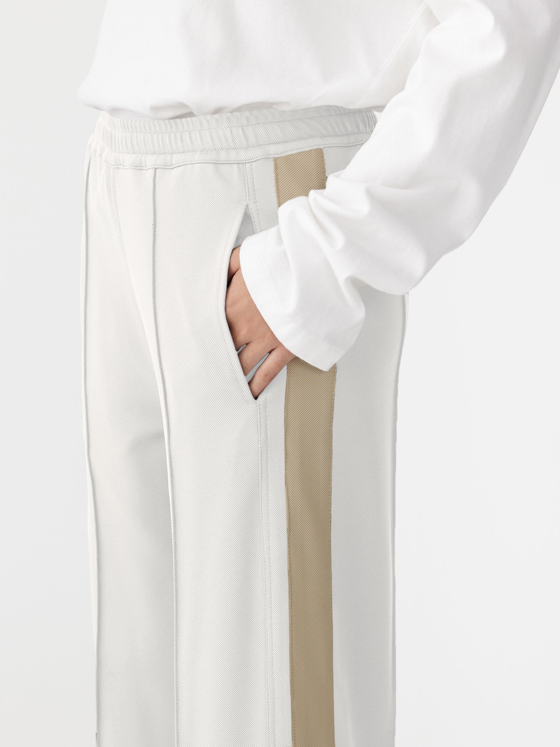 twill stripe detail pant