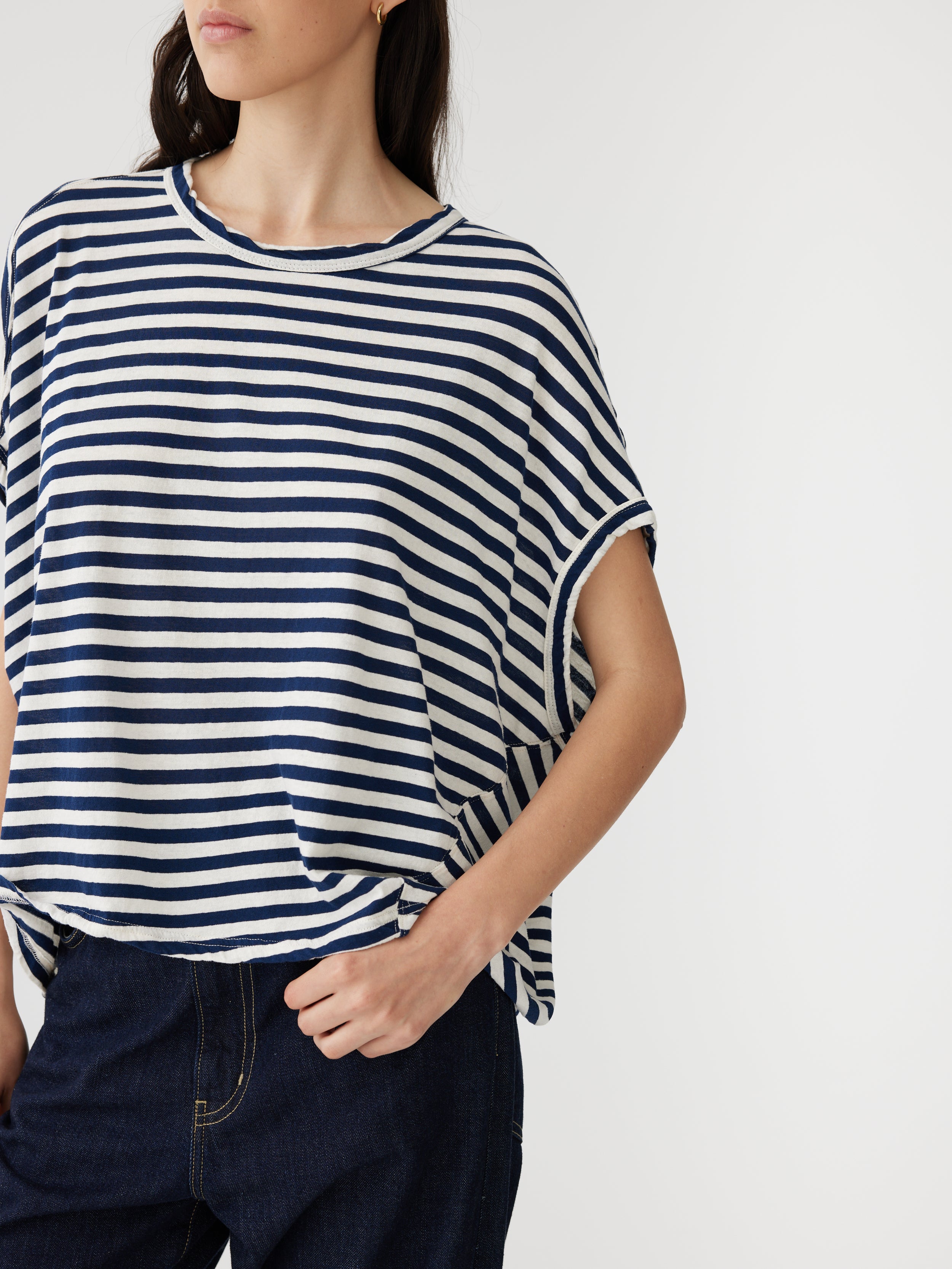 stripe slouch circle tank