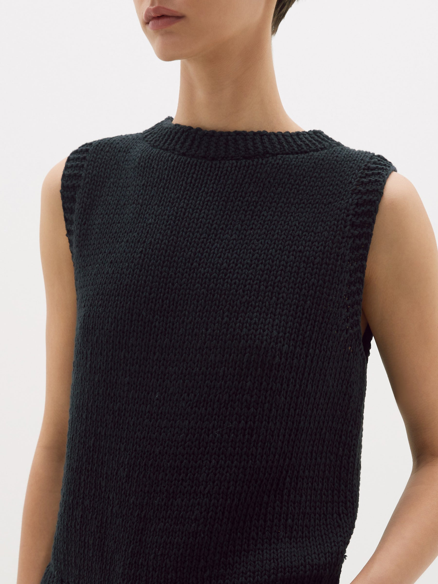 cotton linen knitted tank