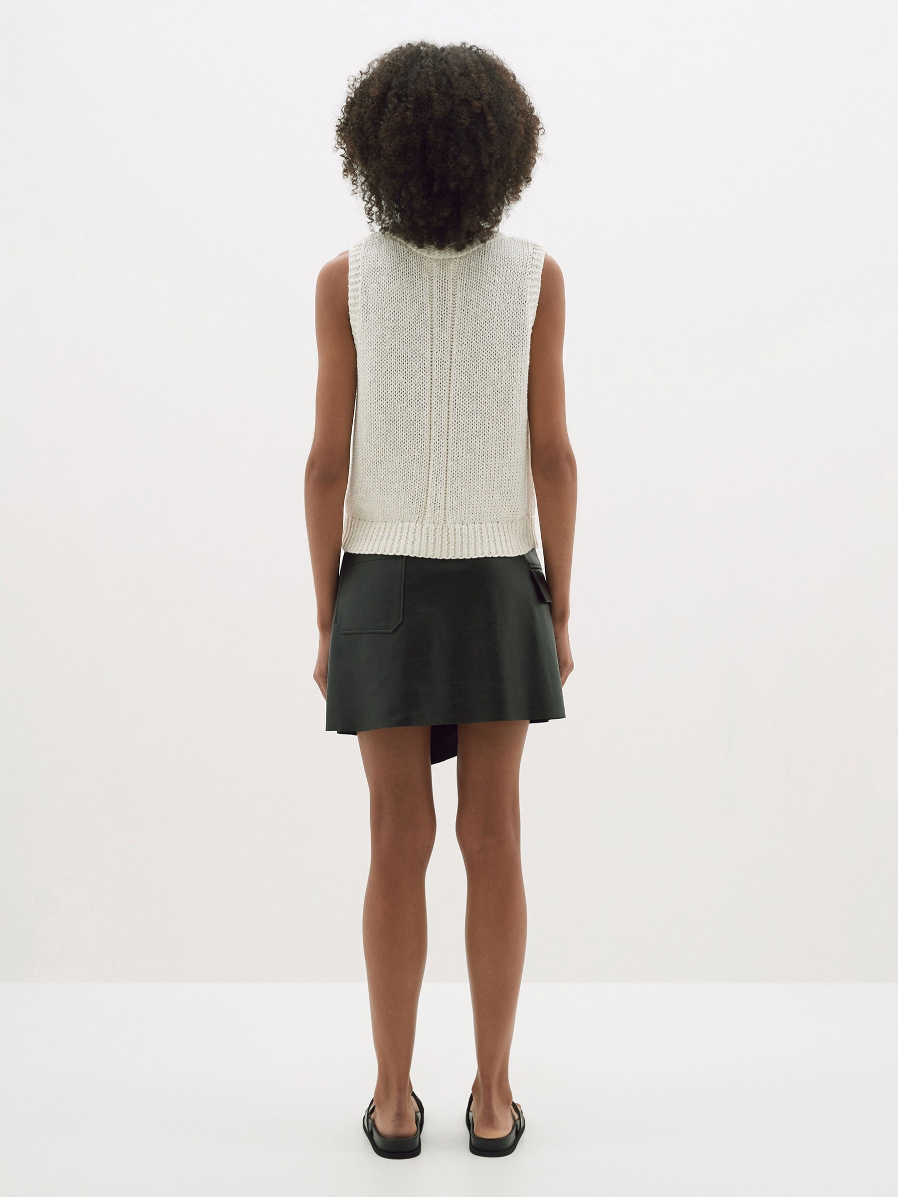 cotton linen knitted tank